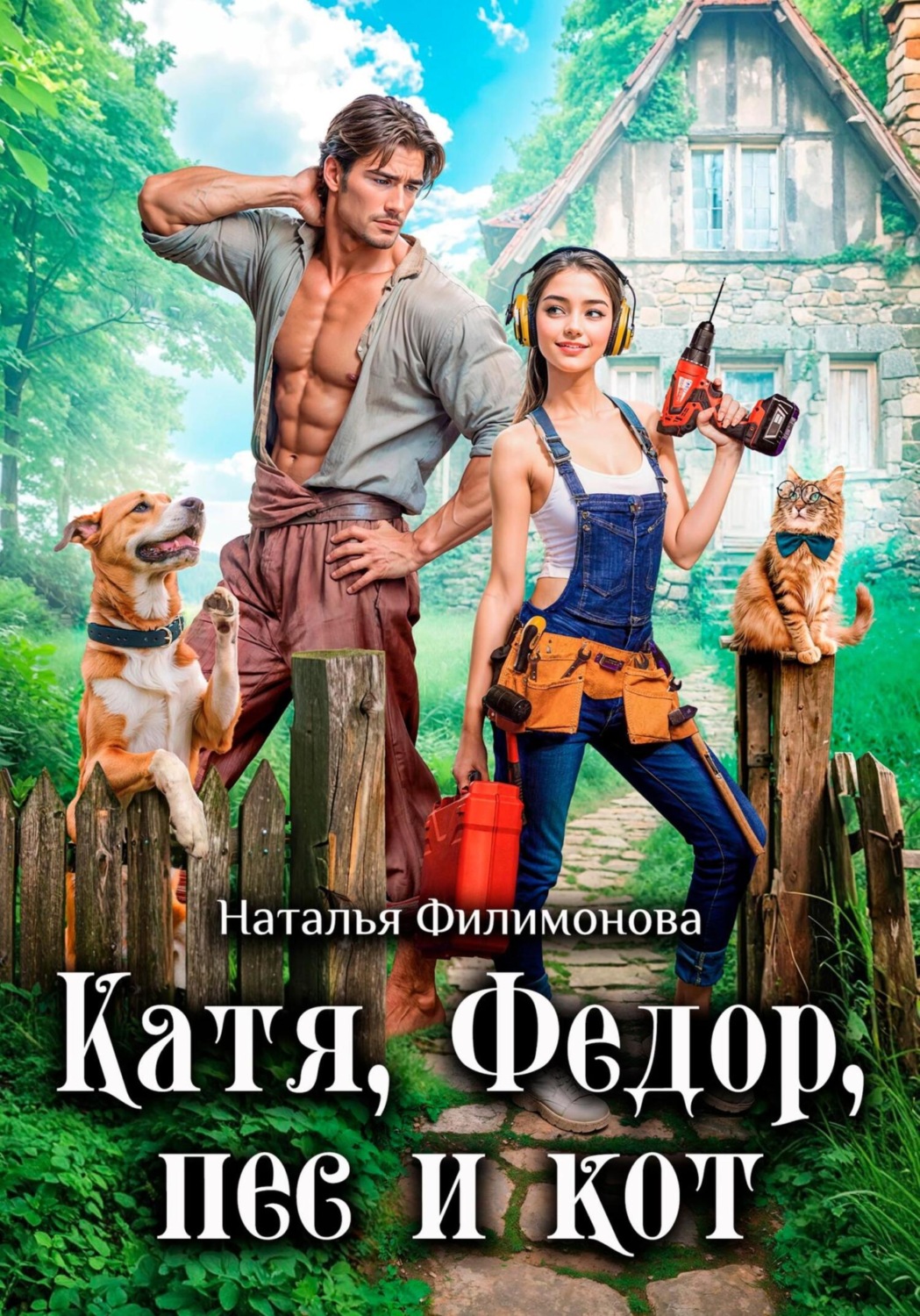 Обложка книги «Катя, Фёдор, пёс и кот»