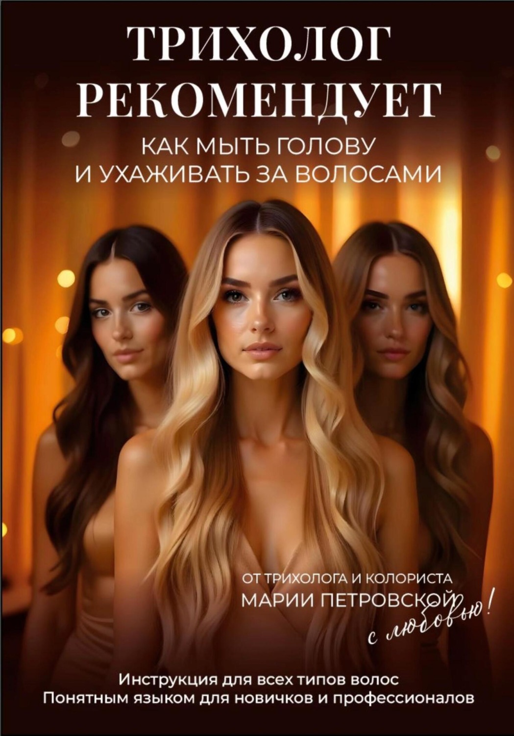 Обложка книги «Трихолог рекомендует: Как мыть голову и ухаживать за волосами. Инструкция для всех типов волос. Понятным языком для новичков и профессионалов»