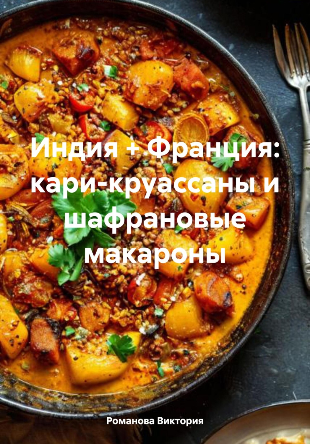 Обложка книги «Индия + Франция: кари-круассаны и шафрановые макароны»