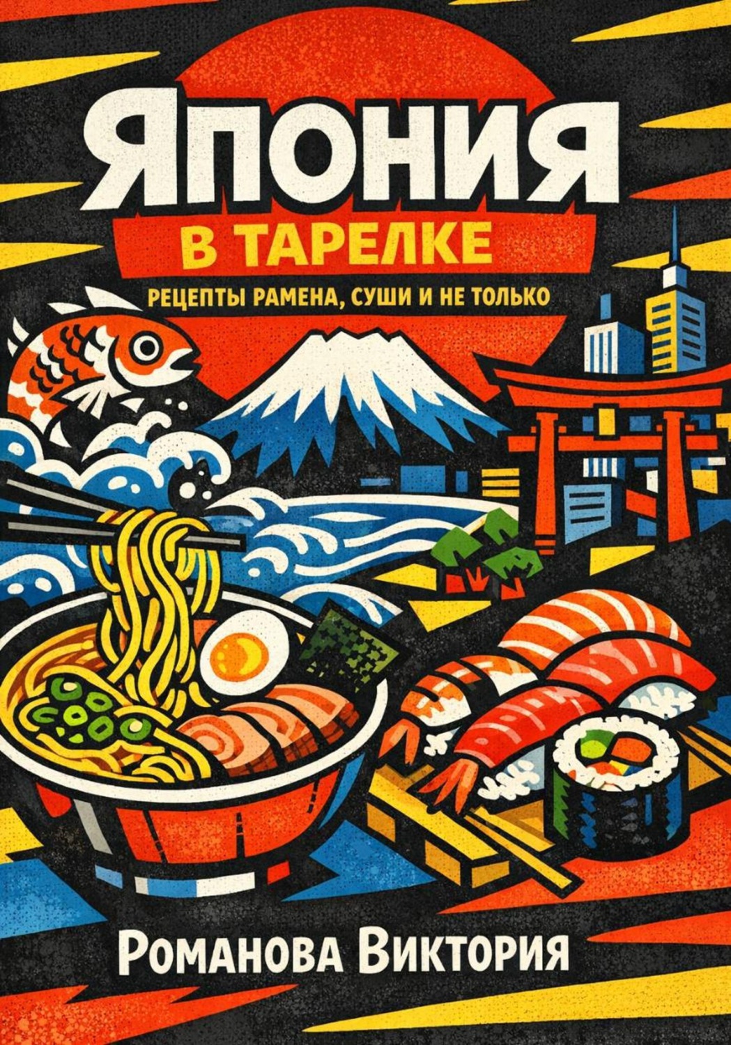Обложка книги «Япония в тарелке: рецепты рамена, суши и не только»