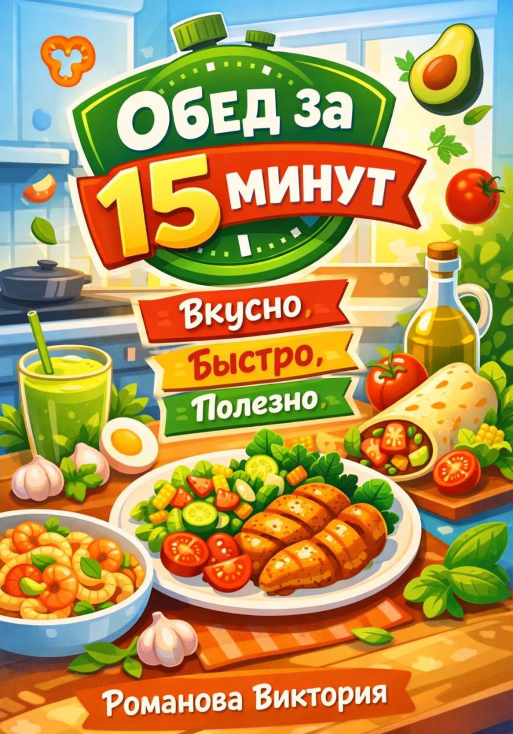 Обложка книги «Обед за 15 минут: вкусно, быстро, полезно»