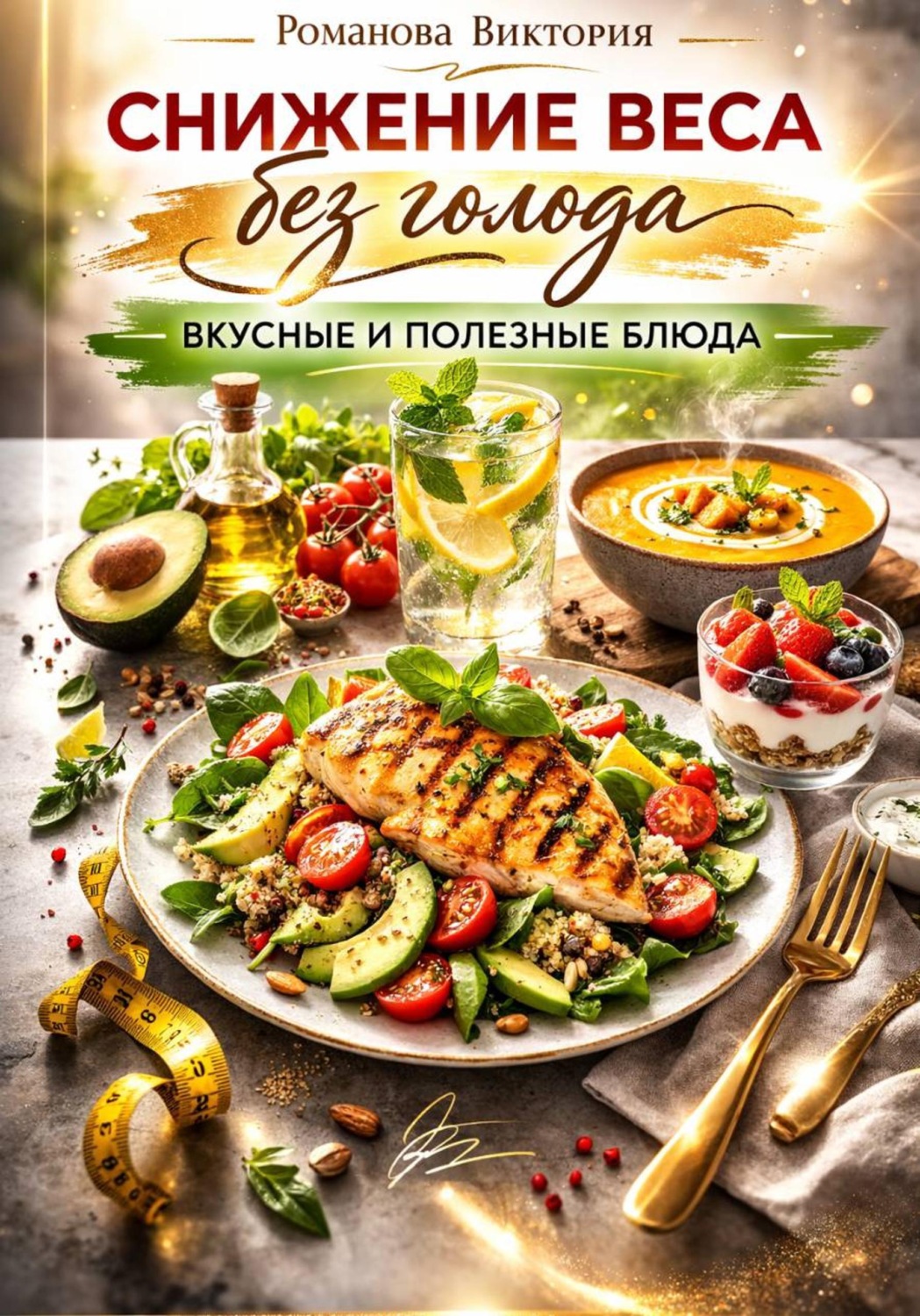 Обложка книги «Снижение веса без голода: вкусные и полезные блюда»