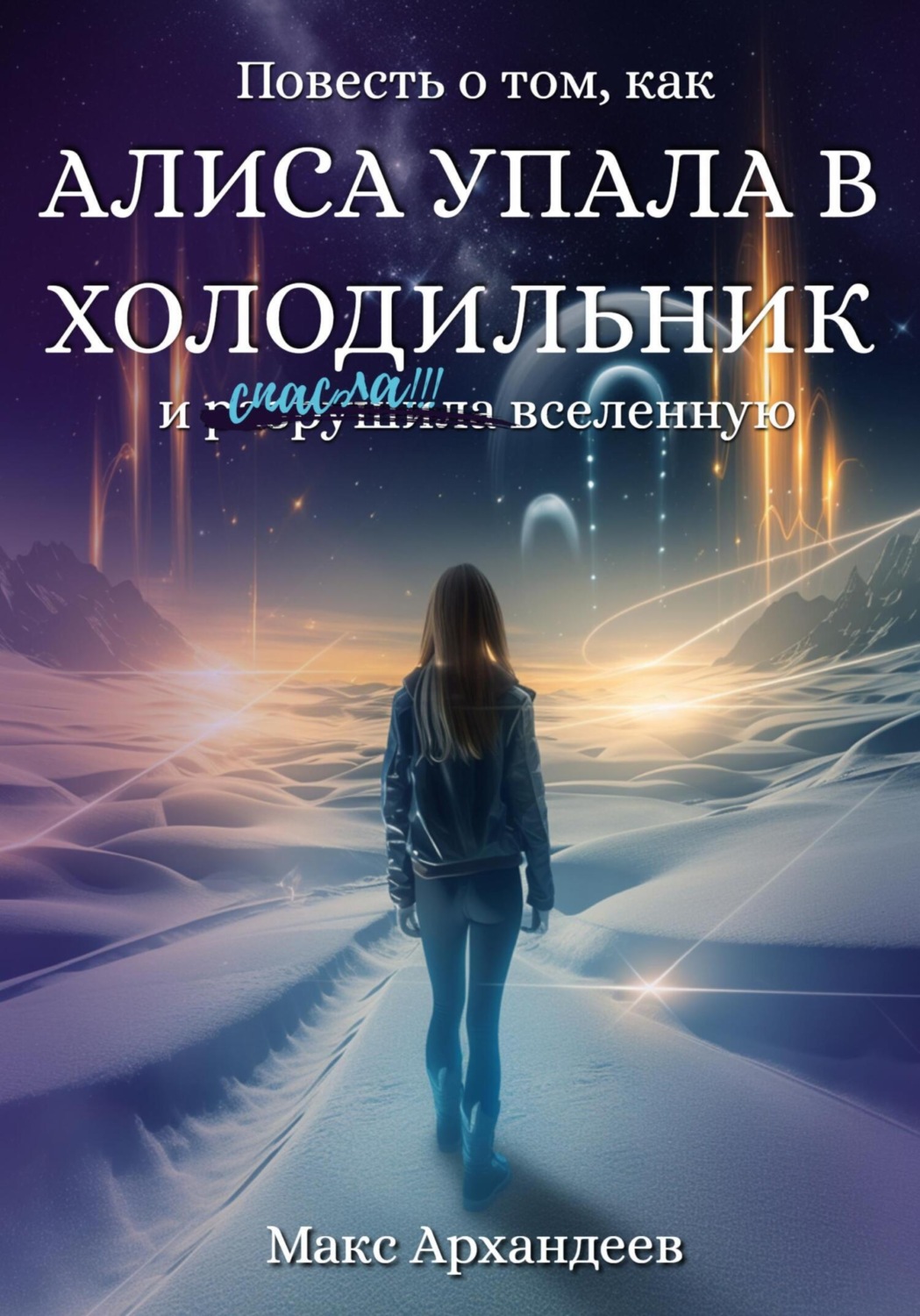 Обложка книги «Повесть о том, как Алиса упала в холодильник и р̶а̶з̶р̶у̶ш̶и̶л̶а спасла вселенную»