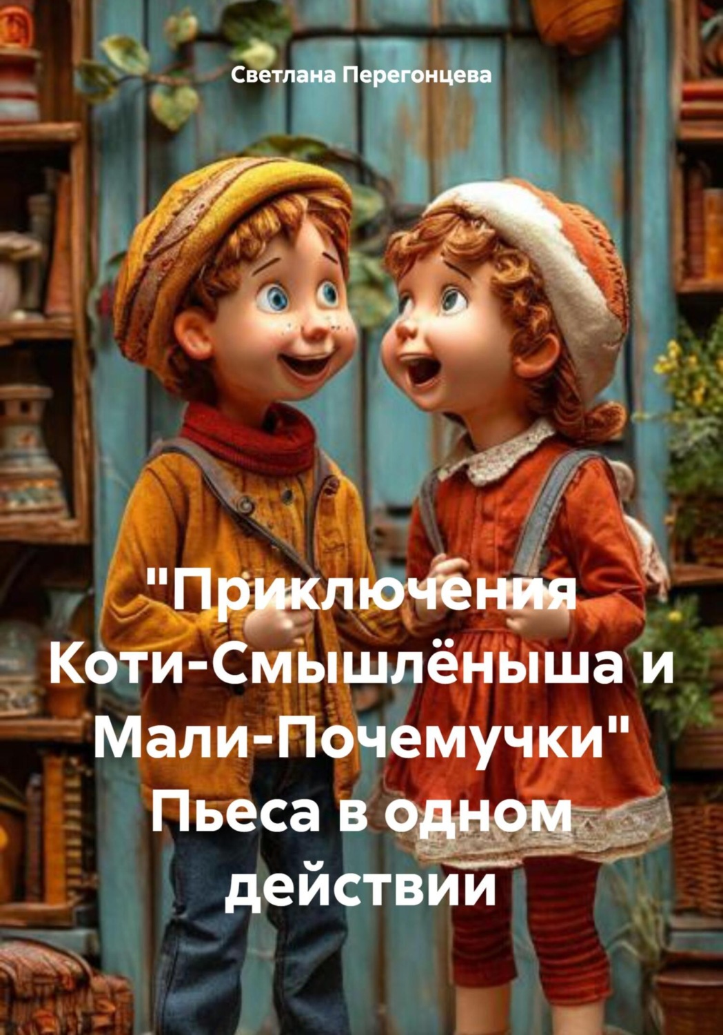Обложка книги «Приключения Коти-Смышлёныша и Мали-Почемучки. Пьеса в одном действии»