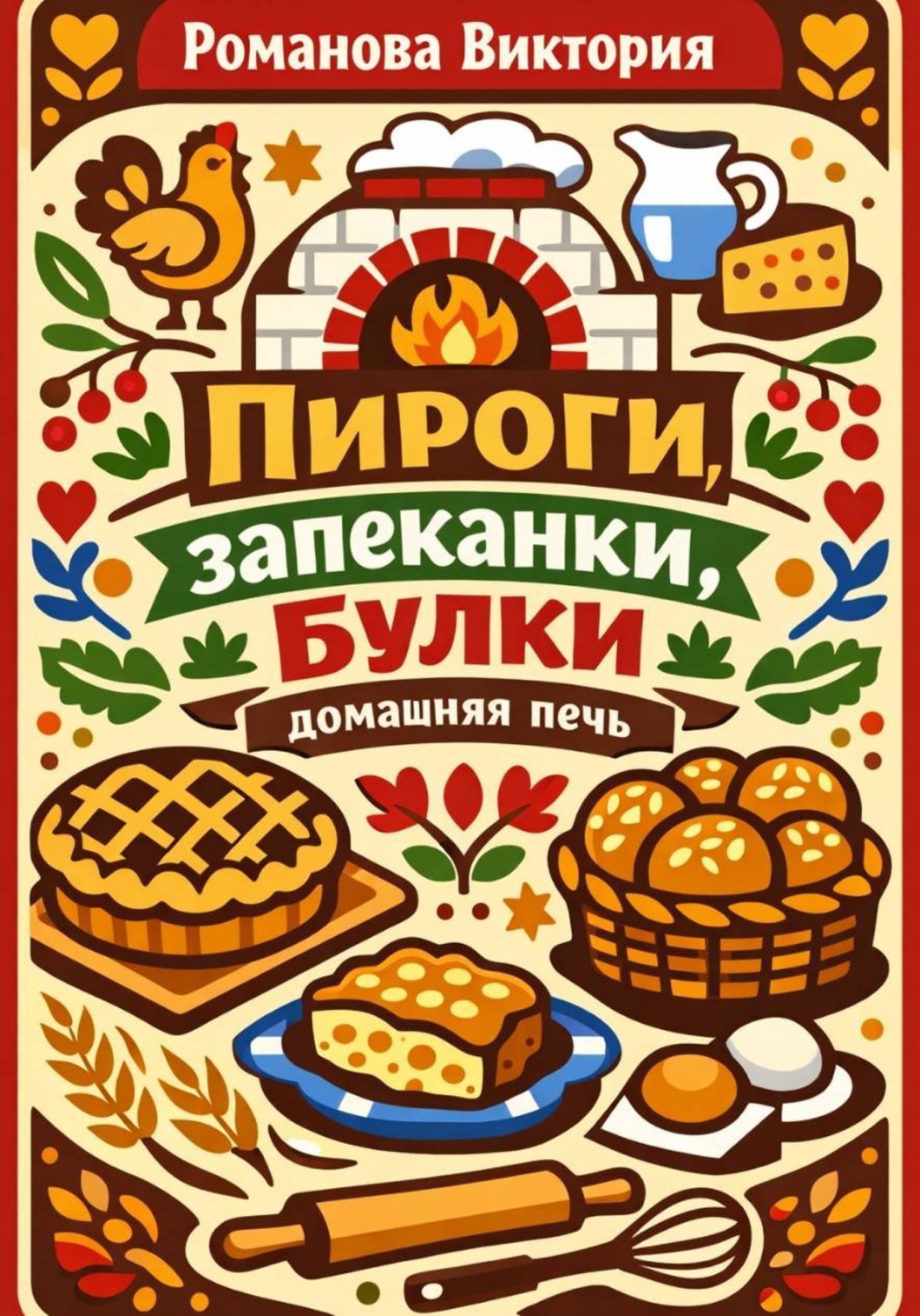Обложка книги «Пироги, запеканки, булки: домашняя печь»