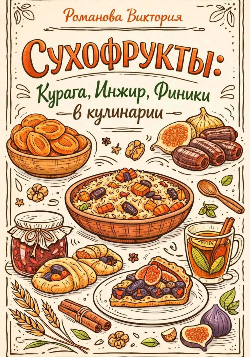 Обложка книги «Сухофрукты: курага, инжир, финики в кулинарии»