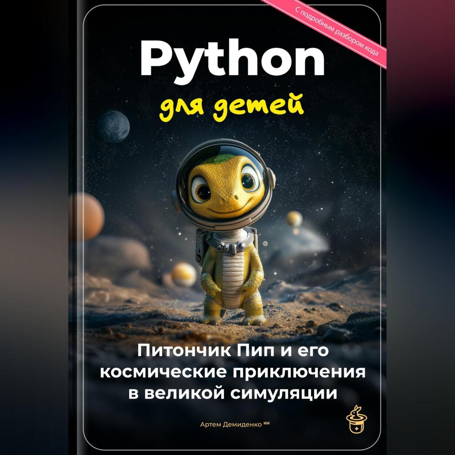 Обложка книги «Python для детей: Питончик Пип и его космические приключения в великой симуляции»