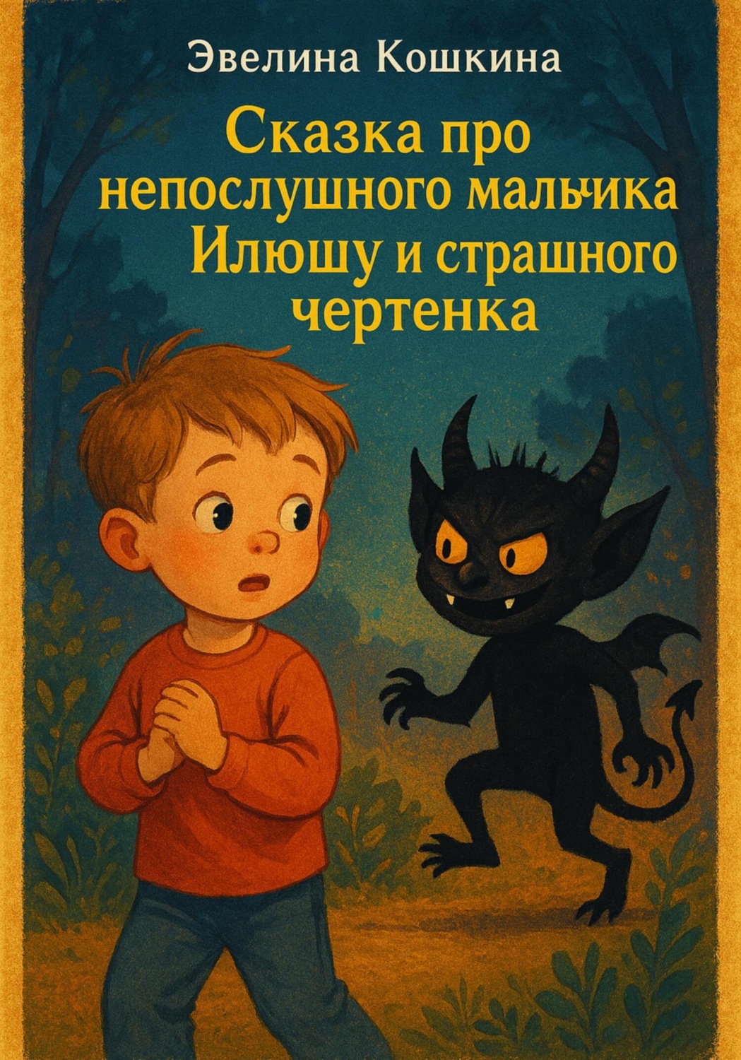 Обложка книги «Сказка про непослушного мальчика Илюшу и страшного чертенка»