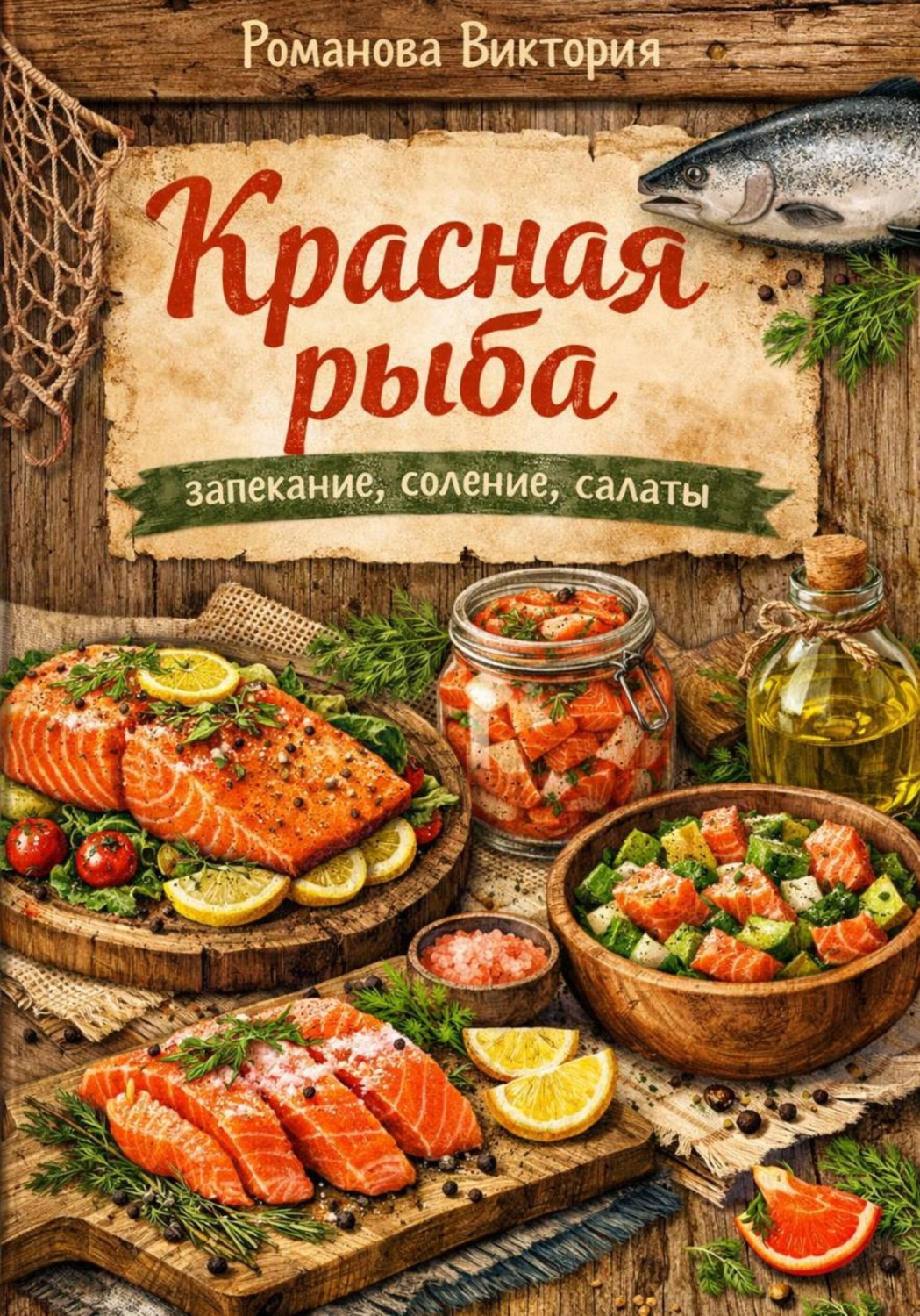 Обложка книги «Красная рыба: запекание, соление, салаты»