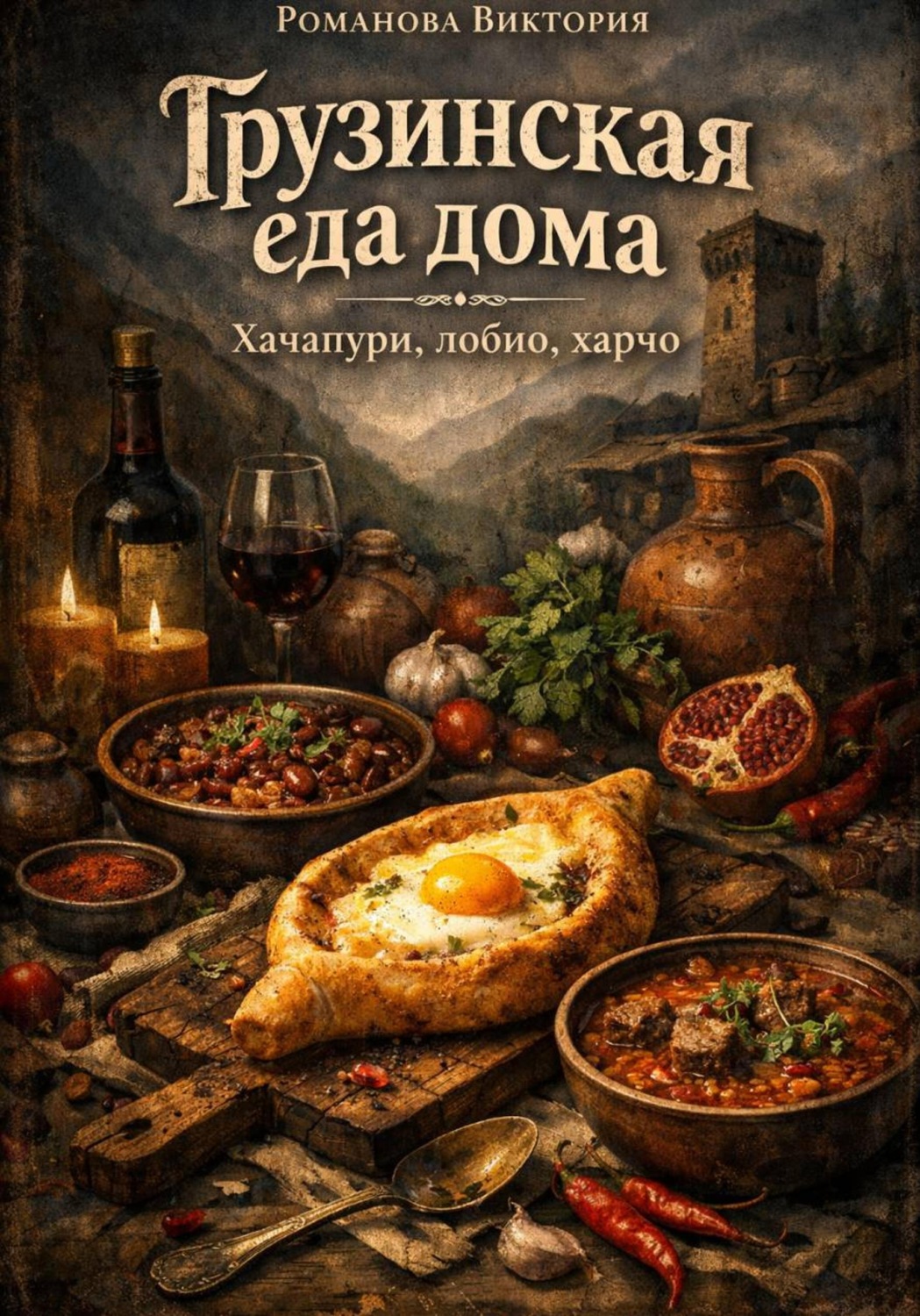 Обложка книги «Грузинская еда дома — хачапури, лобио, харчо»