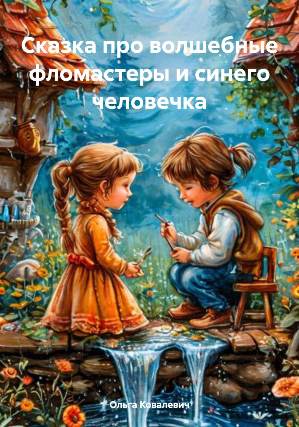 Обложка книги «Сказка про волшебные фломастеры и синего человечка»