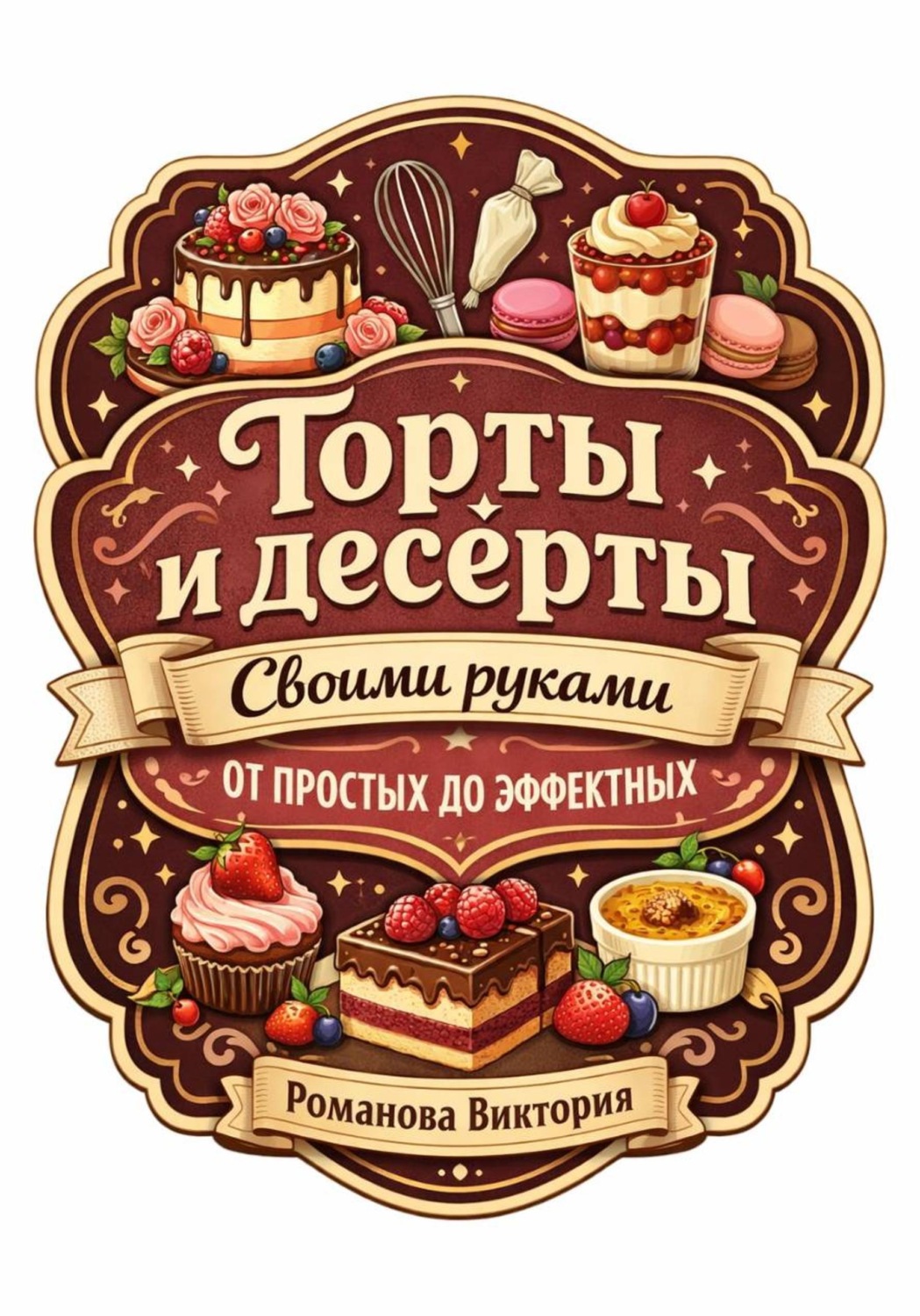Обложка книги «Торты и десерты своими руками: от простых до эффектных»