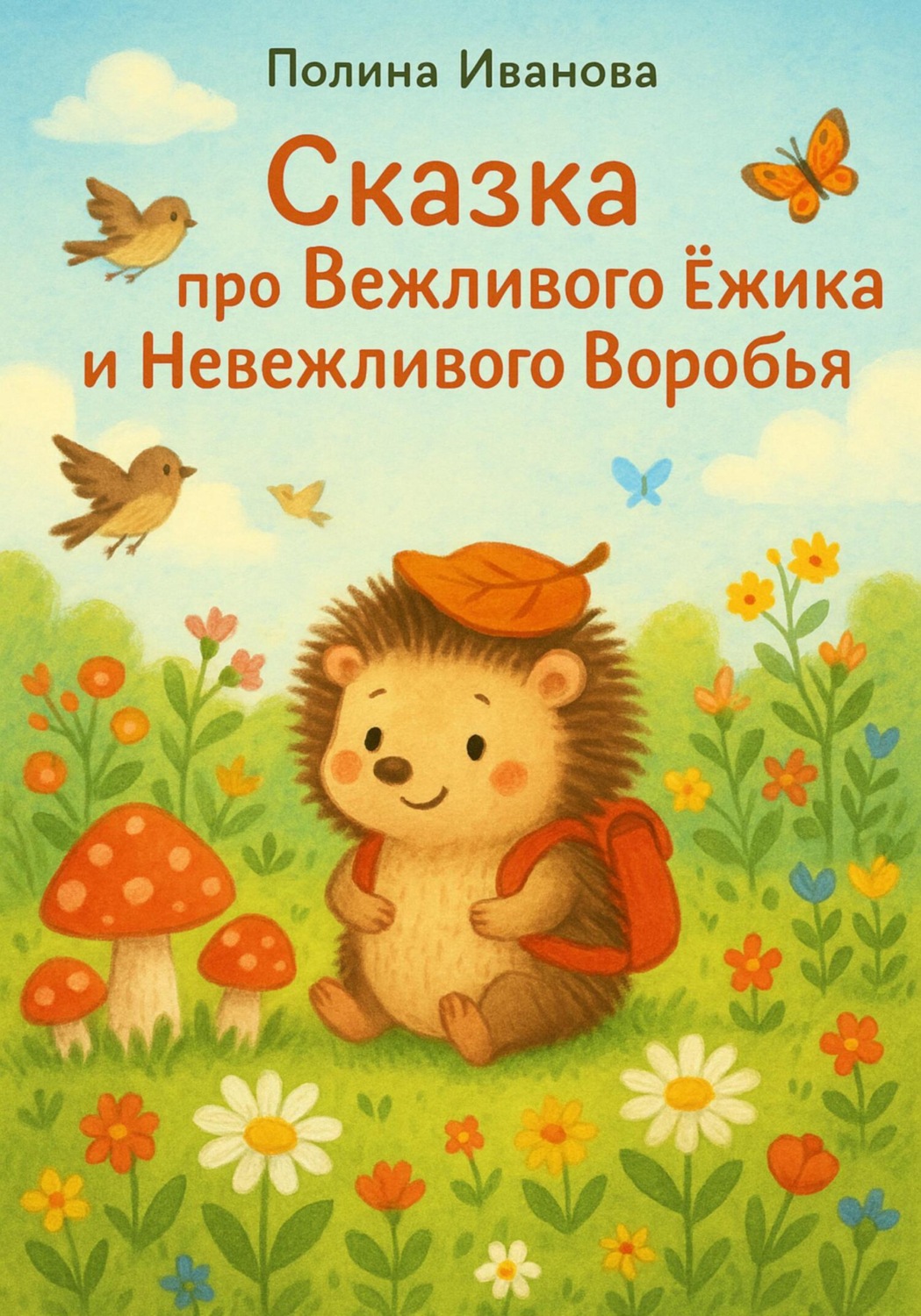 Обложка книги «Сказка про вежливого ёжика и невежливого воробья»