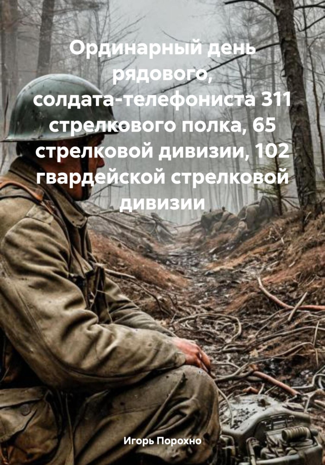 Обложка книги «Ординарный день рядового, солдата-телефониста 311 стрелкового полка, 65 стрелковой дивизии, 102 гвардейской стрелковой дивизии»