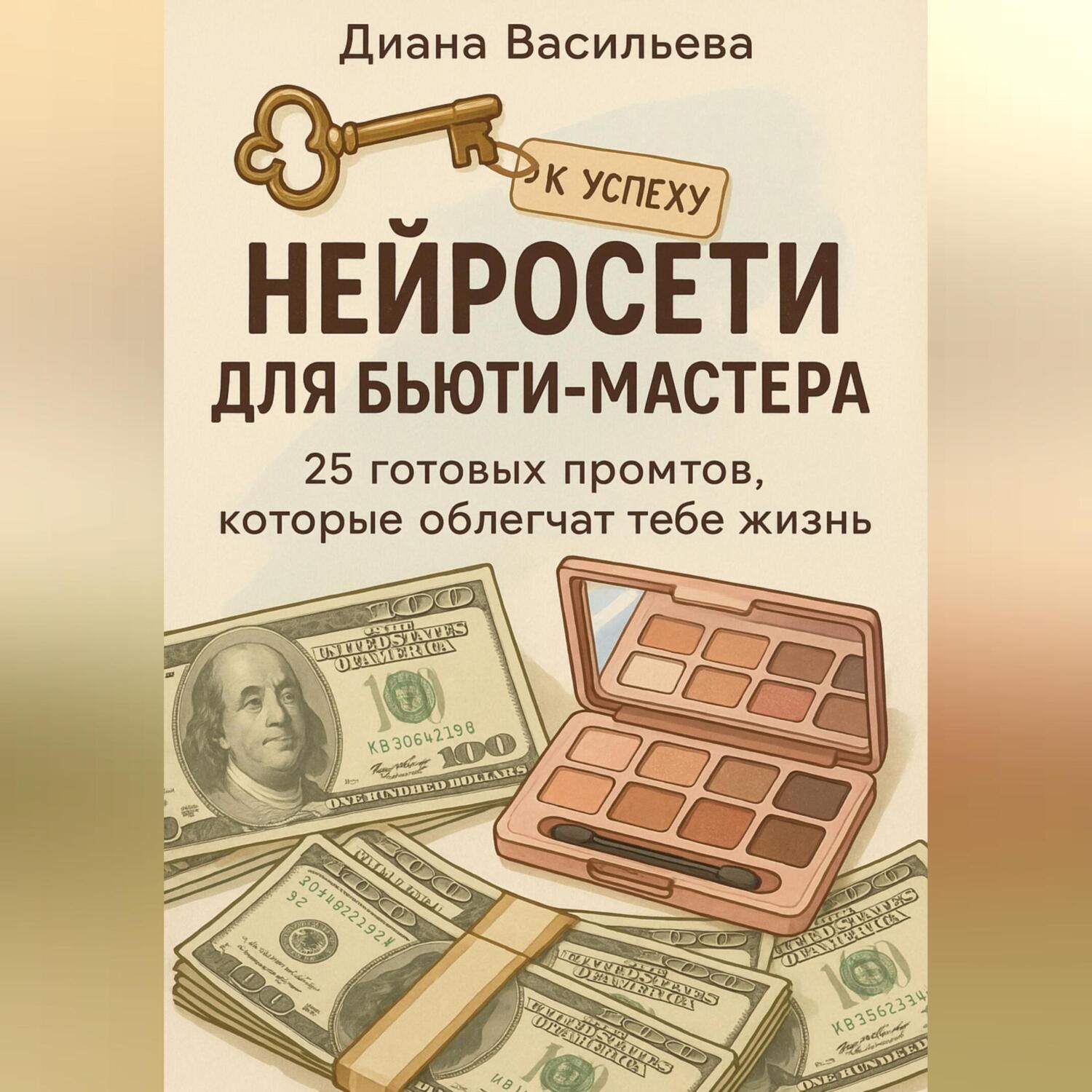Обложка книги «Нейросети для бьюти-мастера: 25 готовых промтов, которые облегчат тебе жизнь»