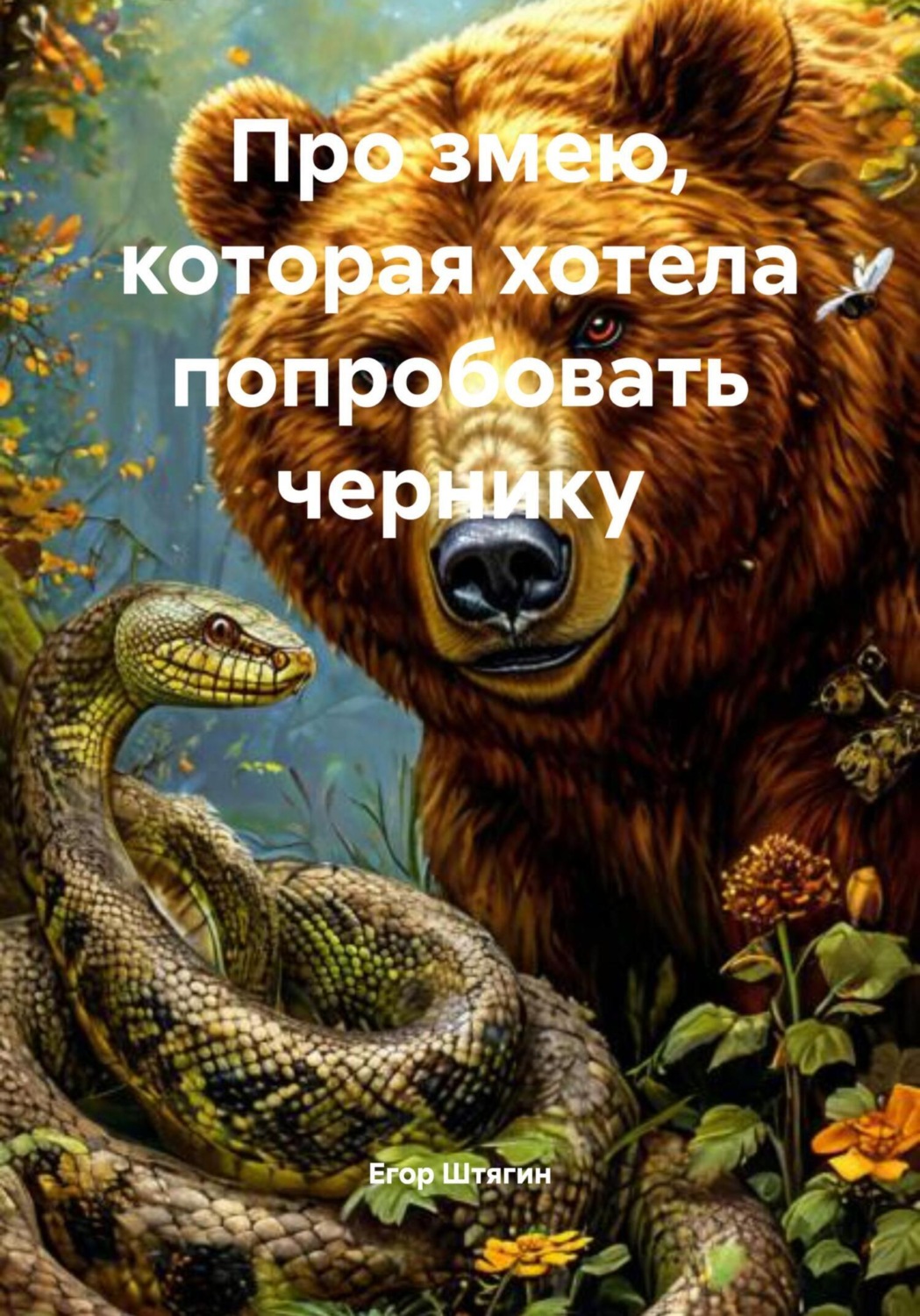 Обложка книги «Про змею, которая хотела попробовать чернику»