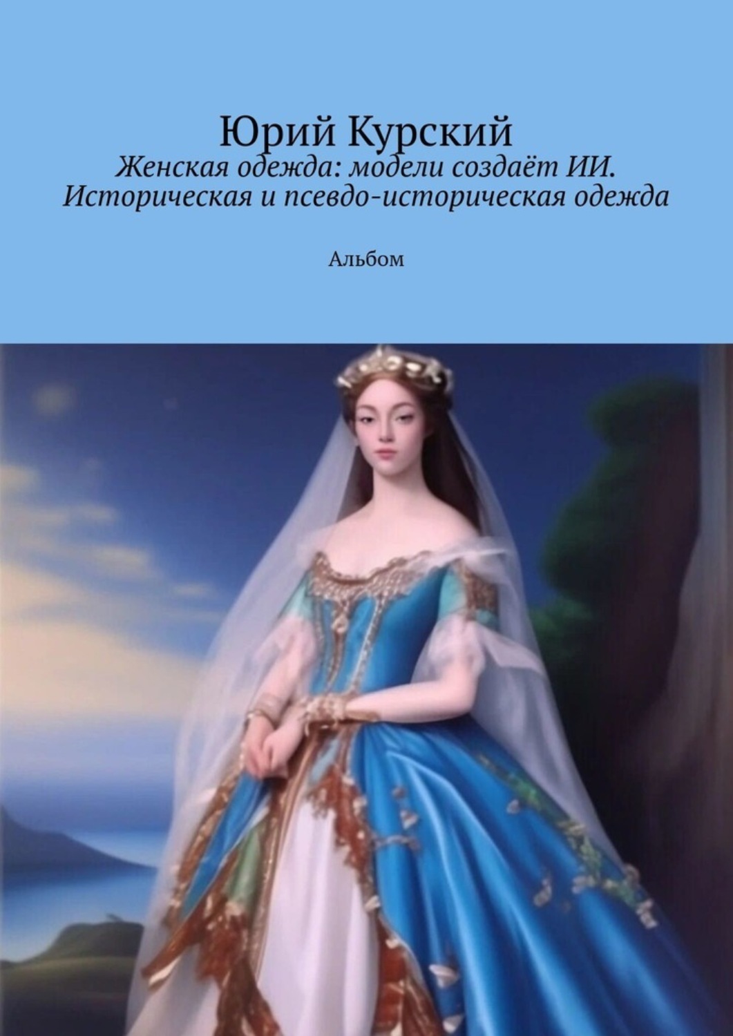 Обложка книги «Женская одежда: модели создаёт ИИ. Историческая и псевдо-историческая одежда. Альбом»