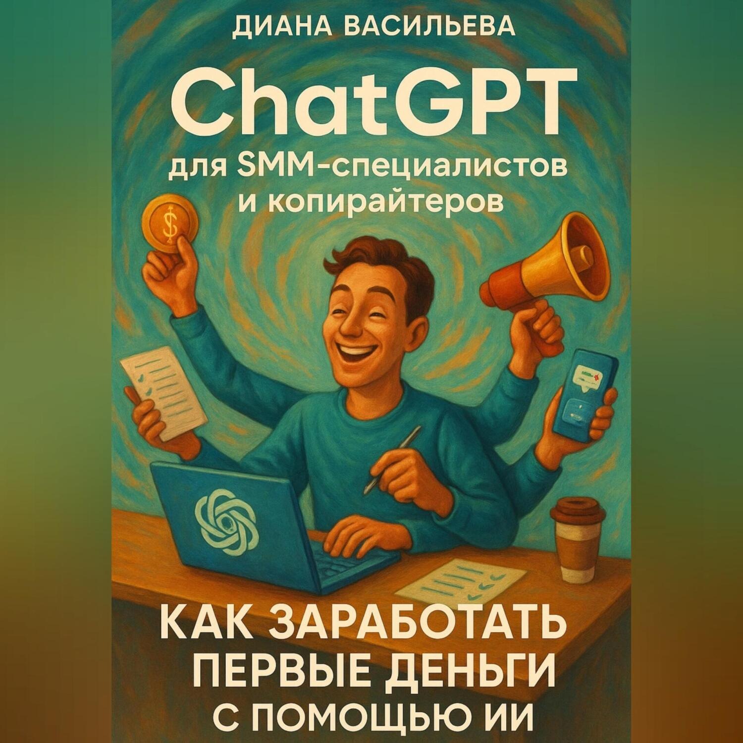 Обложка книги «ChatGPT для SMM-специалистов и копирайтеров. Как заработать первые деньги с помощью ИИ»