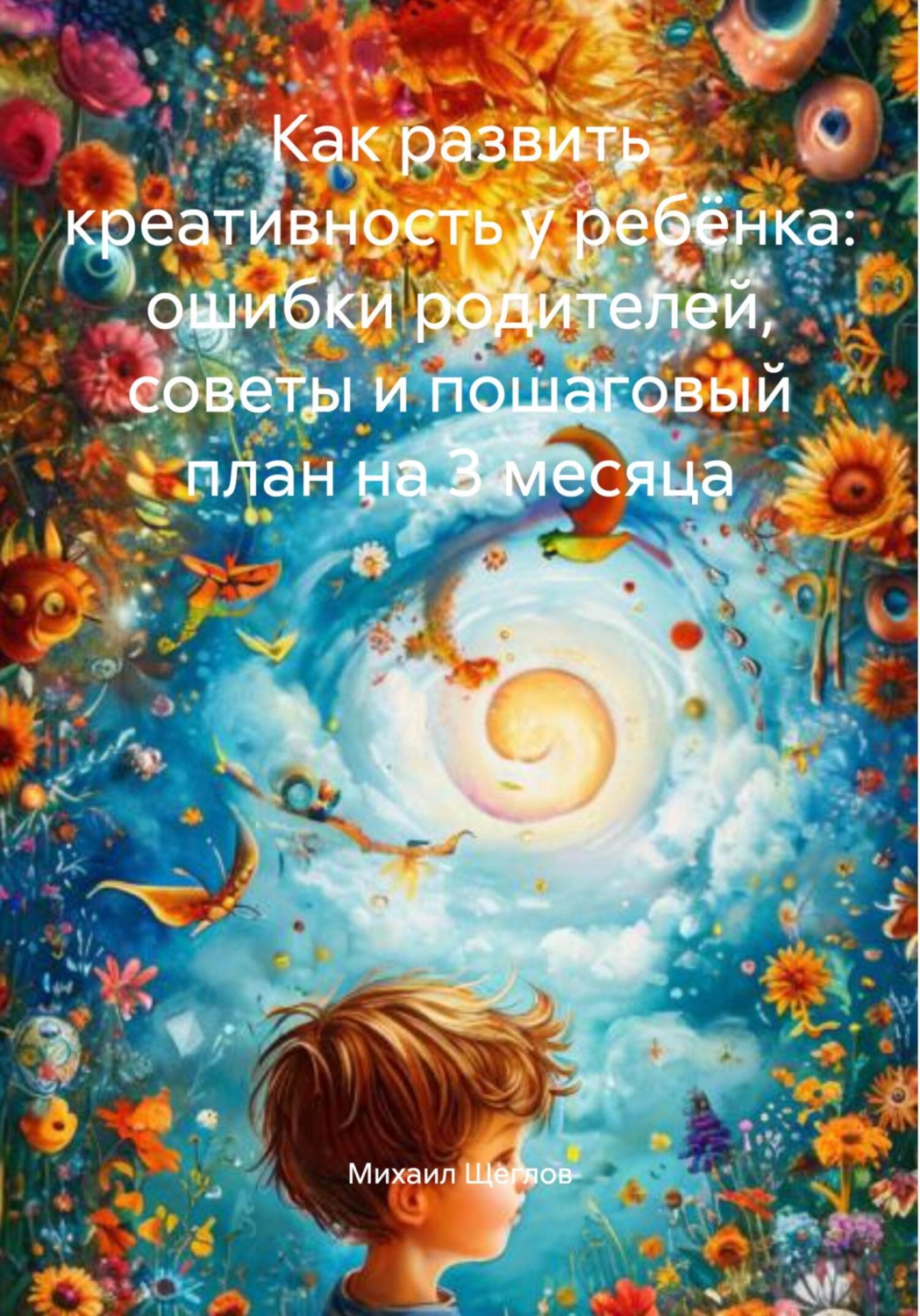 Обложка книги «Как развить креативность у ребёнка: ошибки родителей, советы и пошаговый план на 3 месяца»