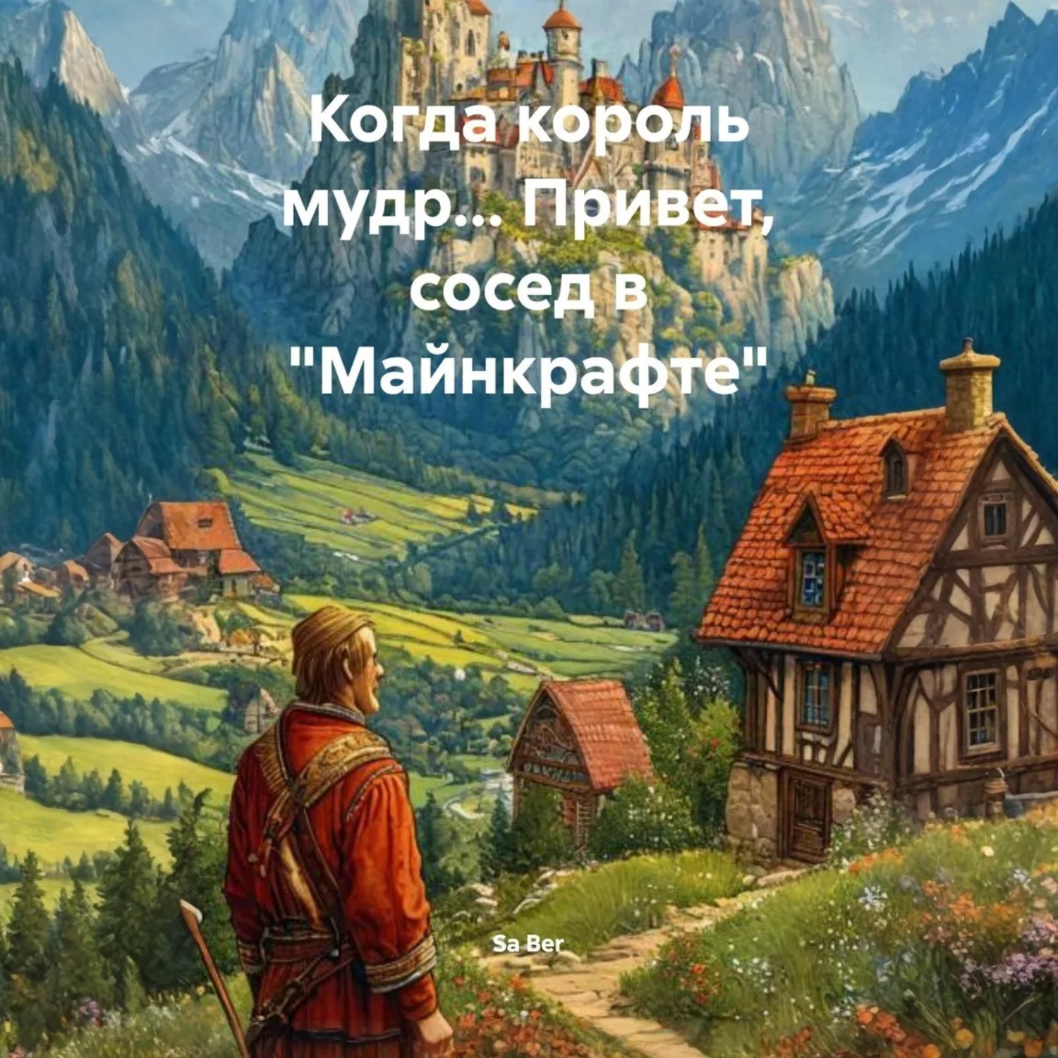 Обложка книги «Когда король мудр…" Привет, сосед в «Майнкрафте»»
