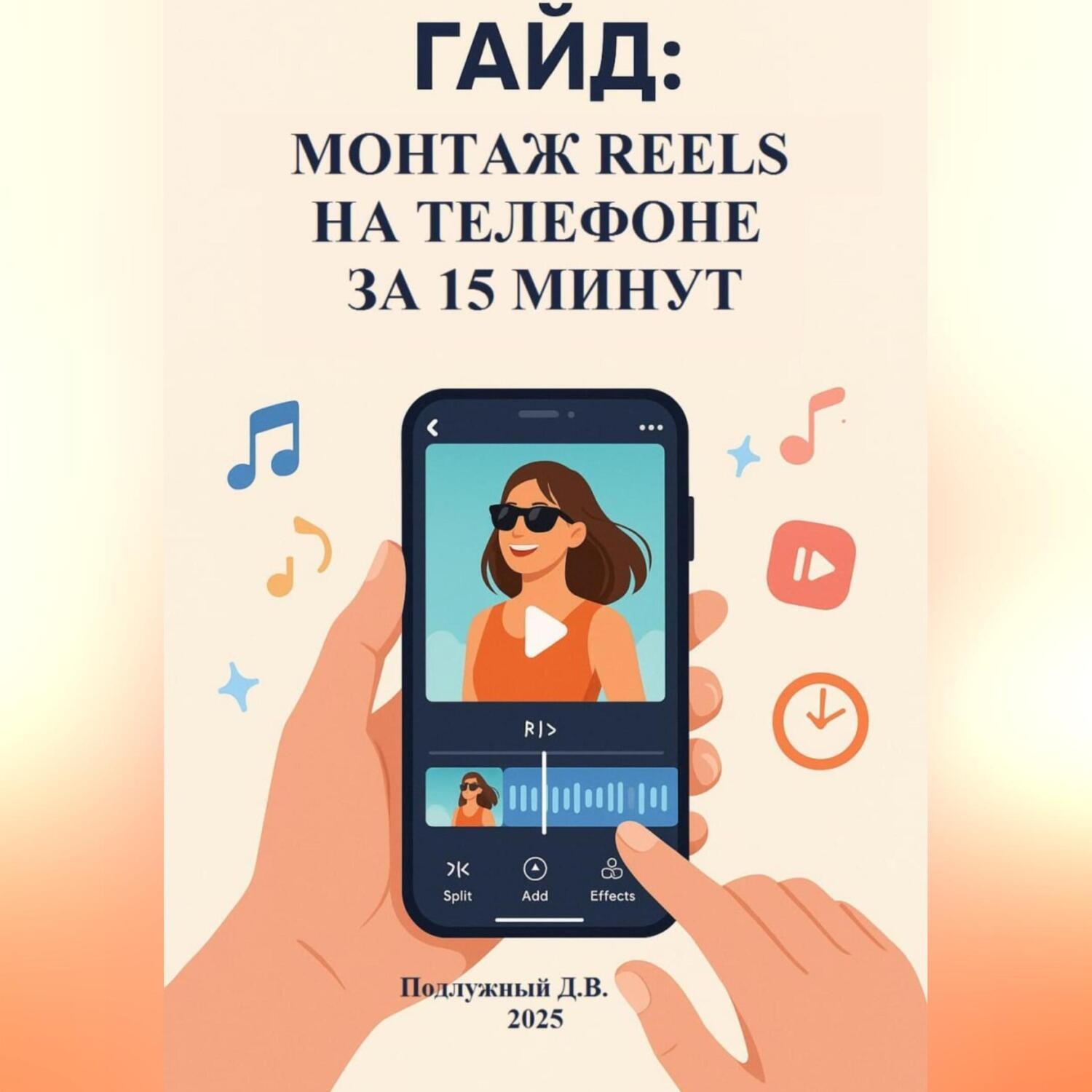 Обложка книги «Гайд: Монтаж Reels на телефоне за 15 минут»