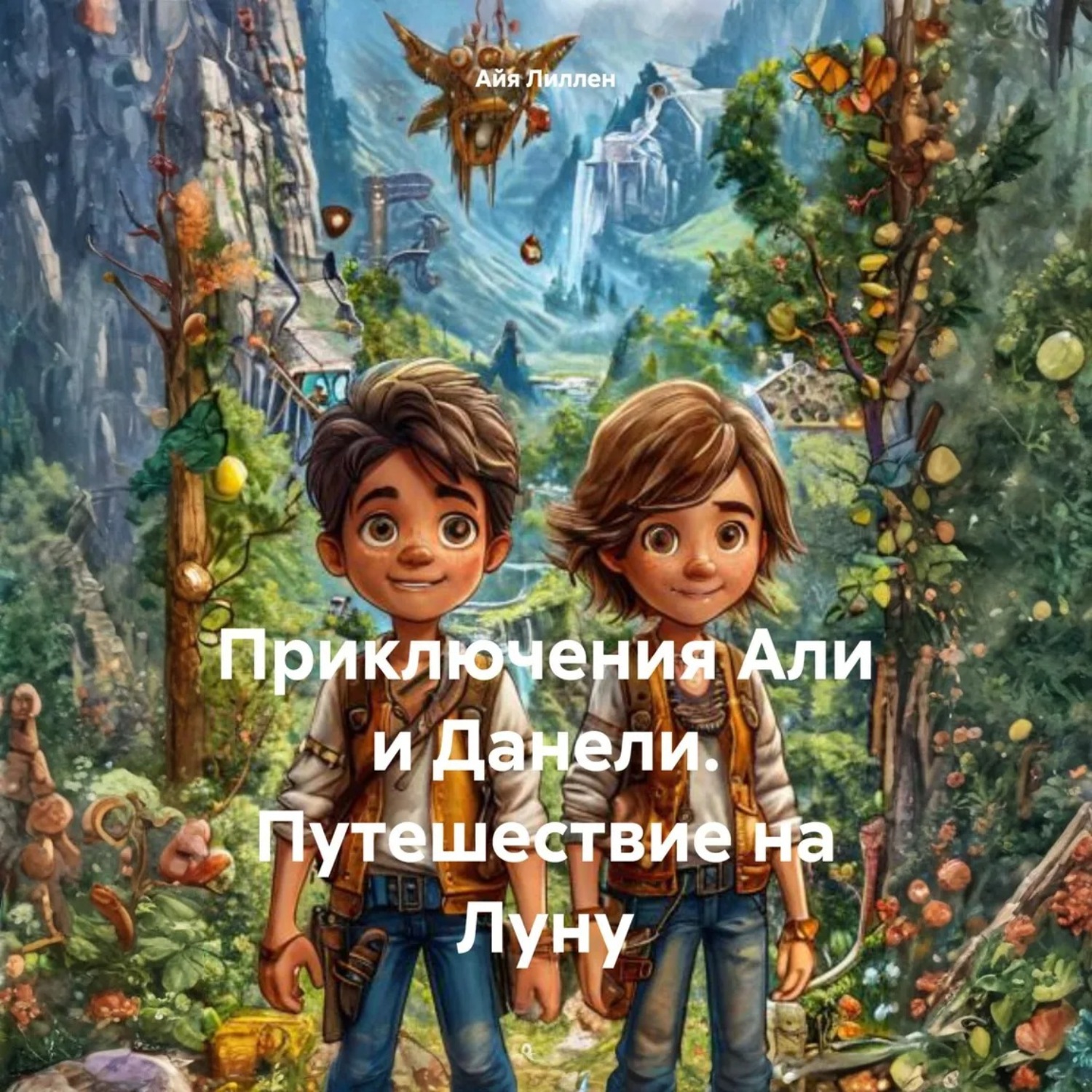 Обложка книги «Приключения Али и Данели. Путешествие на Луну»