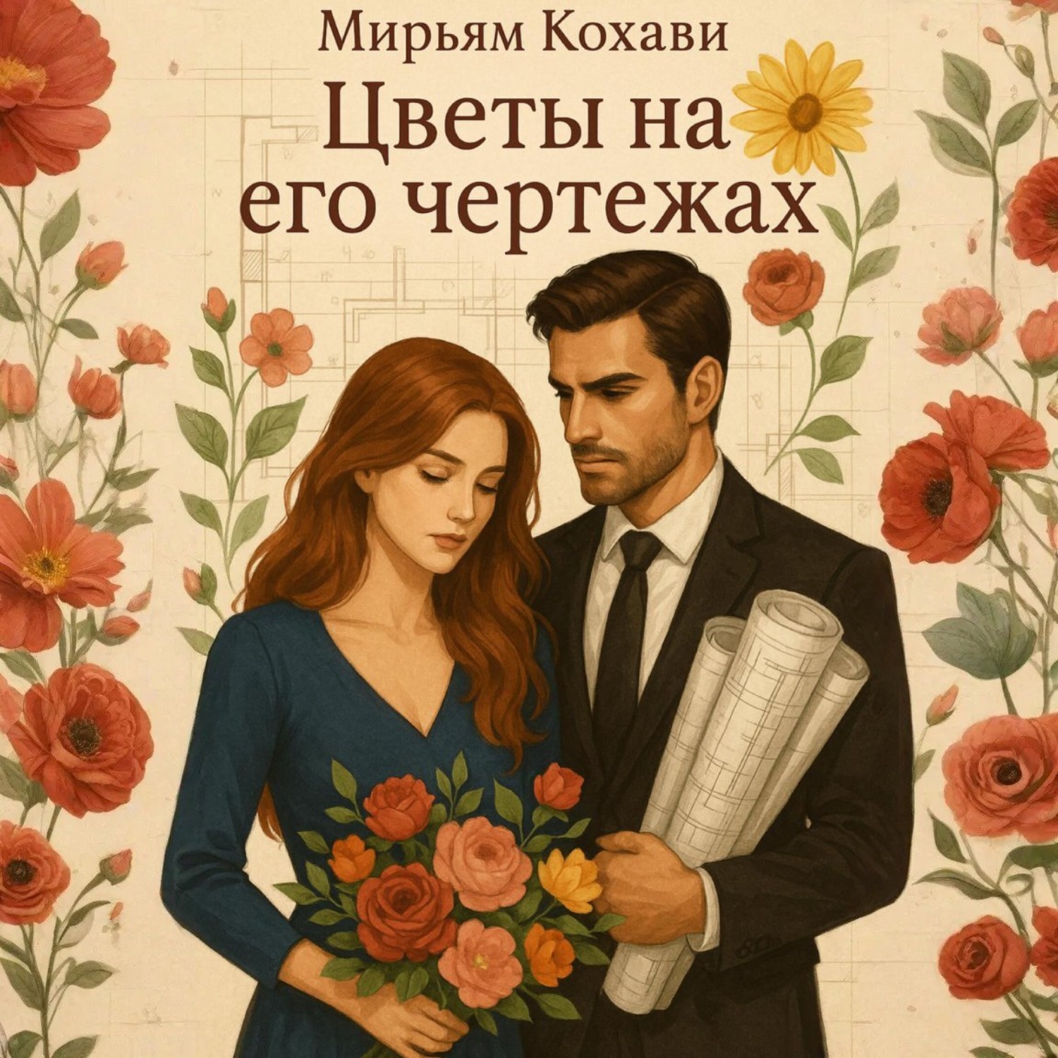 Обложка книги «Цветы на его чертежах»