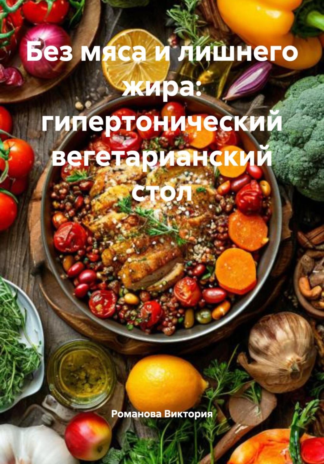 Обложка книги «Без мяса и лишнего жира: гипертонический вегетарианский стол»