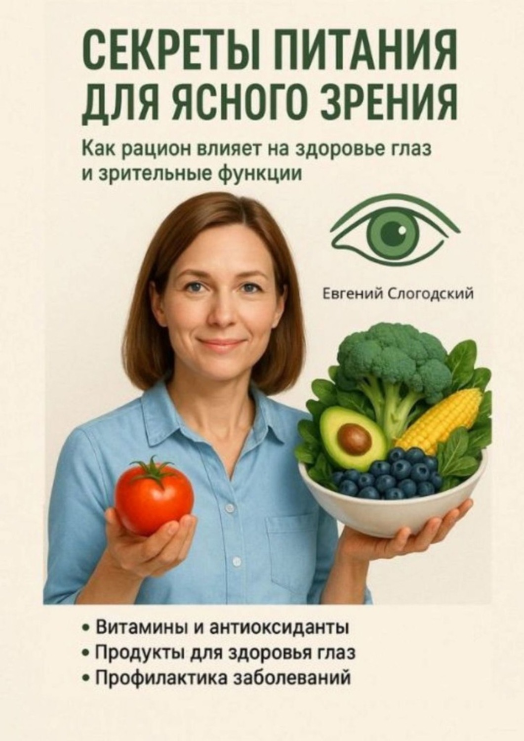 Обложка книги «Секреты питания для ясного зрения. Как рацион влияет на здоровье глаз и зрительные функции»