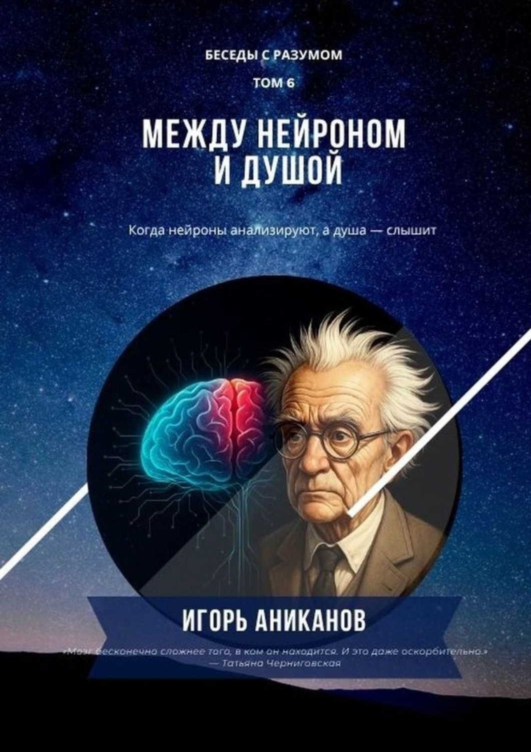 Обложка книги «Между нейроном и душой. Когда нейроны анализируют, а душа – слышит. Беседы с Разумом. Том 6»