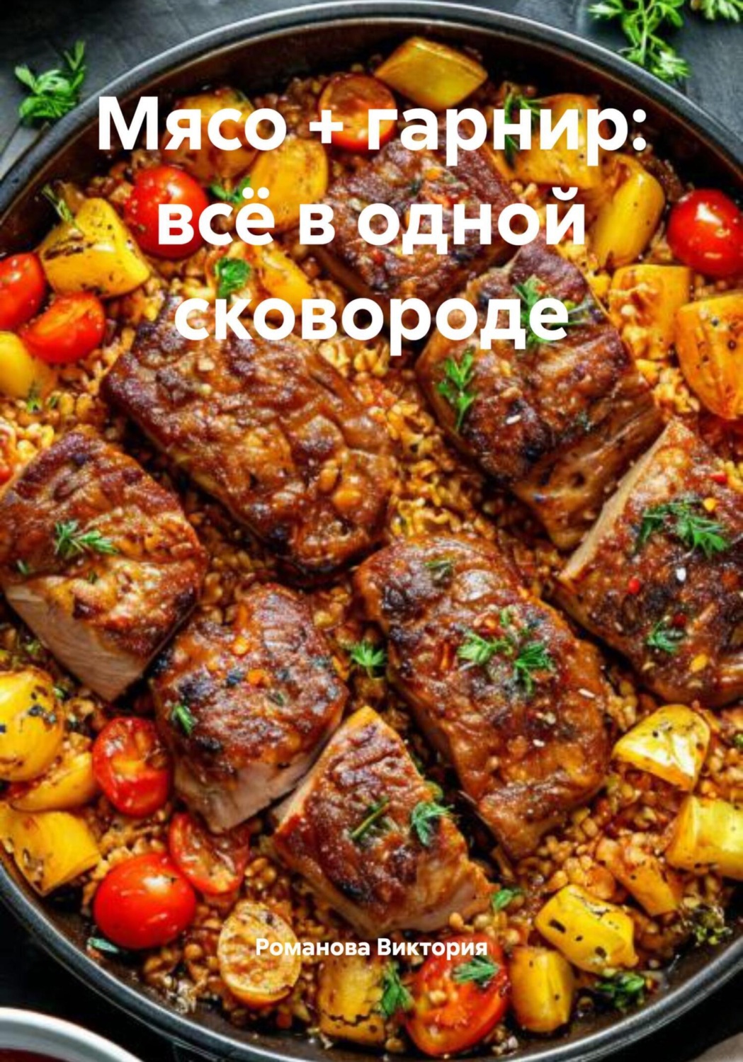 Обложка книги «Мясо + гарнир: всё в одной сковороде»