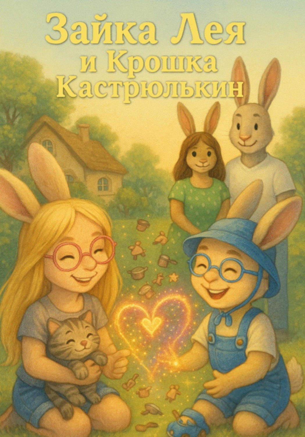 Обложка книги «Сказка «Зайка Лея и Крошка Кастрюлькин» – сказка о любви, когда в семье появляется второй ребенок»