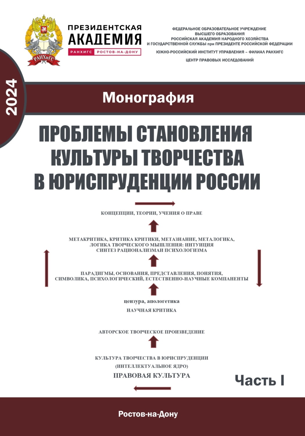 Обложка книги «Проблемы становления культуры творчества в юриспруденции России. Ч. I»