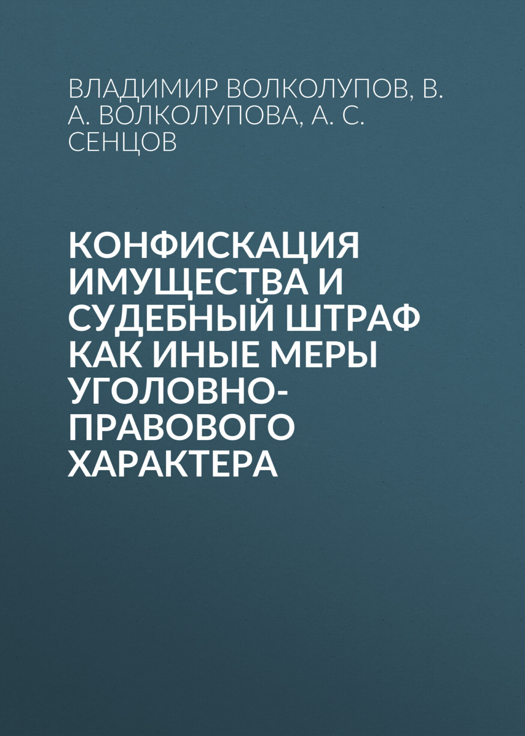 Обложка книги «Конфискация имущества и судебный штраф как иные меры уголовно-правового характера»