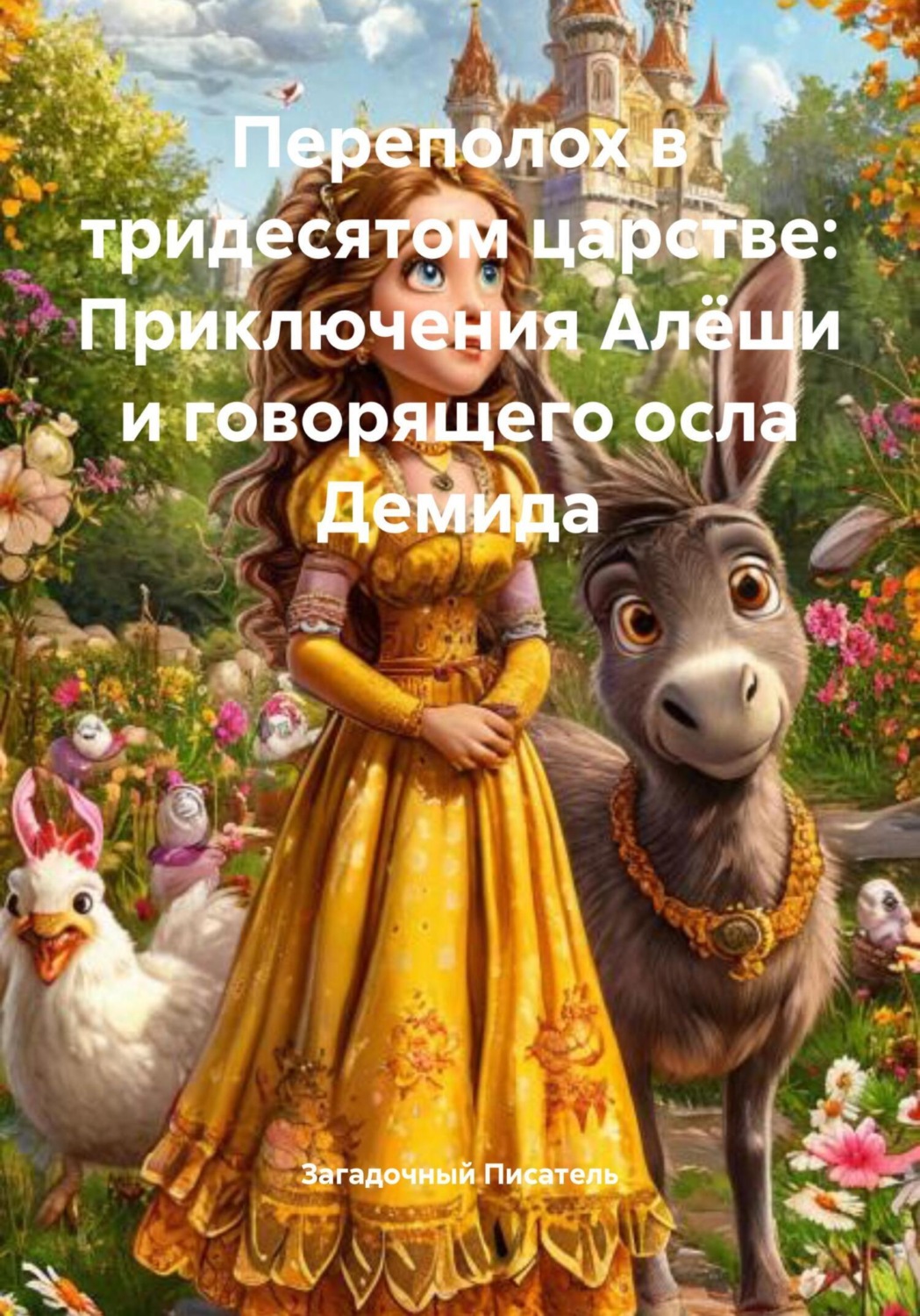 Обложка книги «Переполох в тридесятом царстве: Приключения Алёши и говорящего осла Демида»