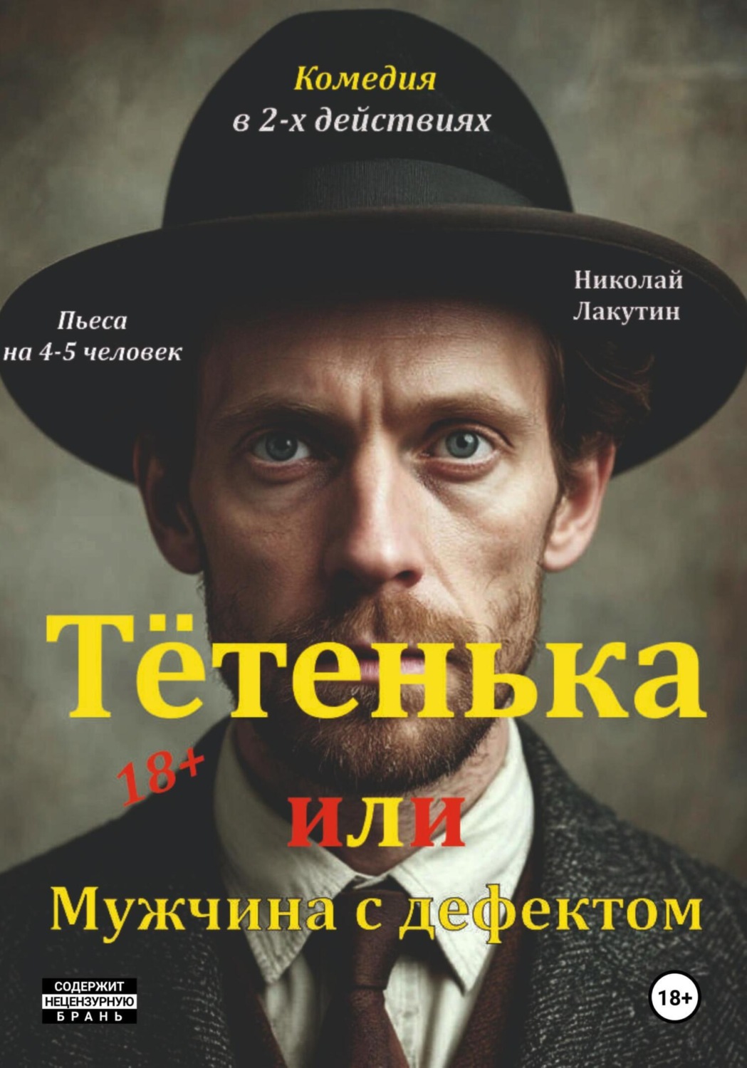 Обложка книги «Пьеса на 4 или 5 человек. Комедия. Тётенька или Мужчина с дефектом!»