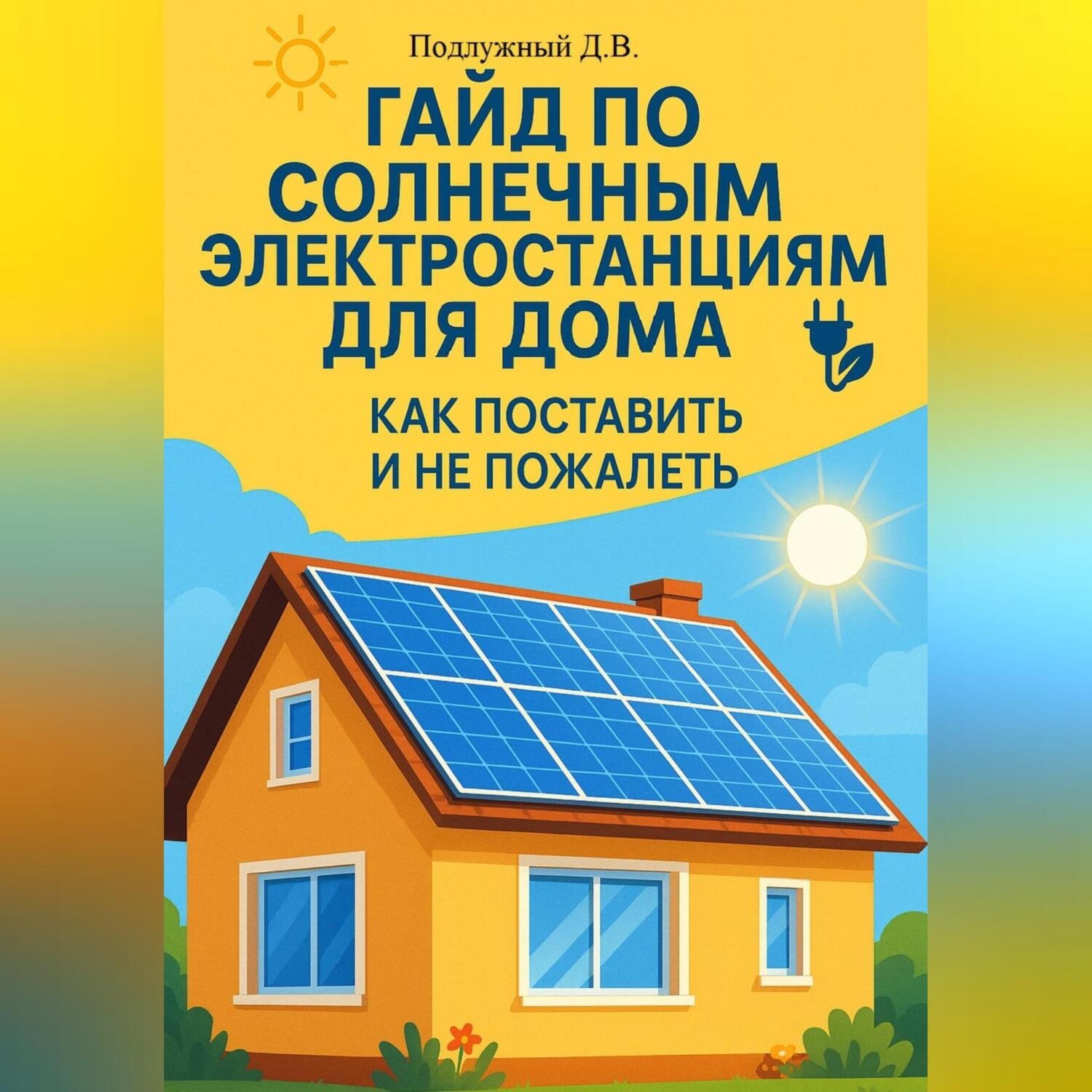 Обложка книги «Гайд по солнечным электростанциям для дома. Как поставить и не пожалеть»