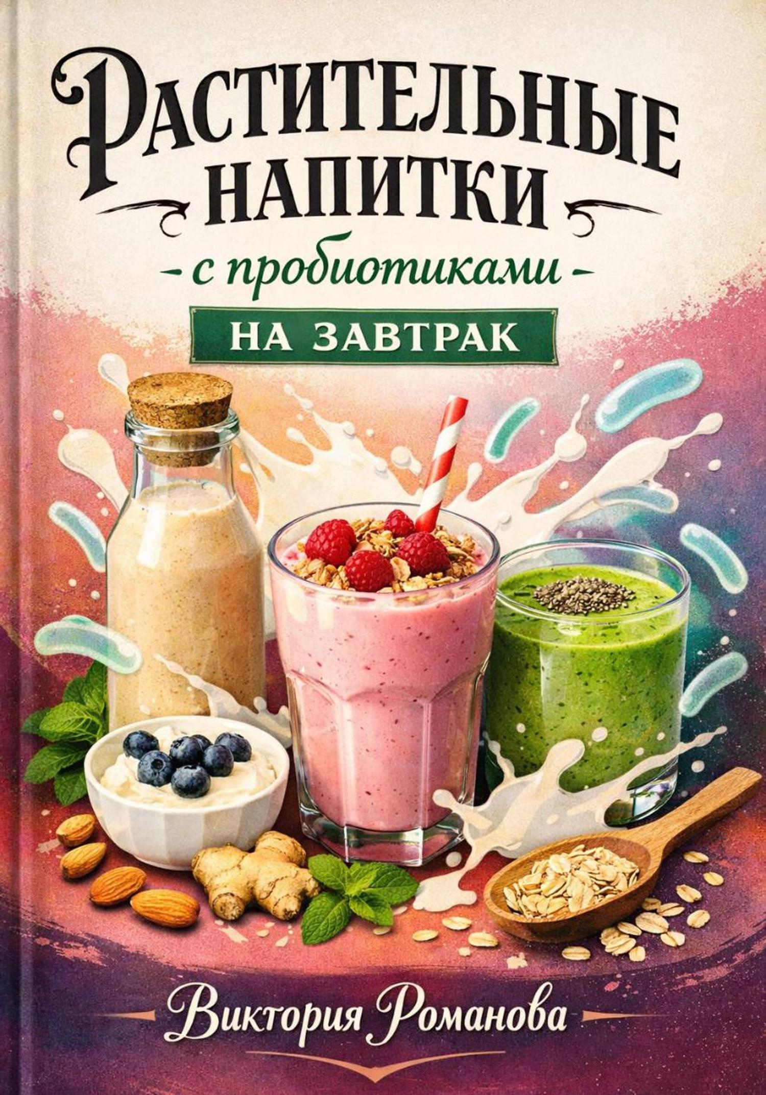 Обложка книги «Растительные напитки с пробиотиками на завтрак»