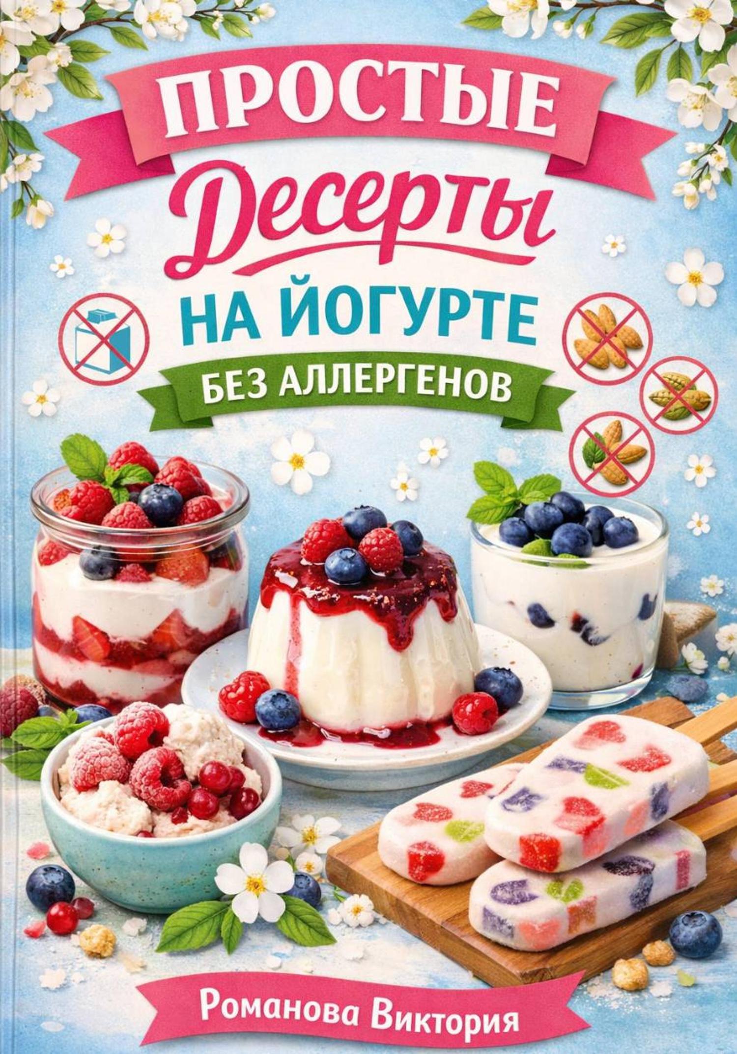 Обложка книги «Простые десерты на йогурте без аллергенов»