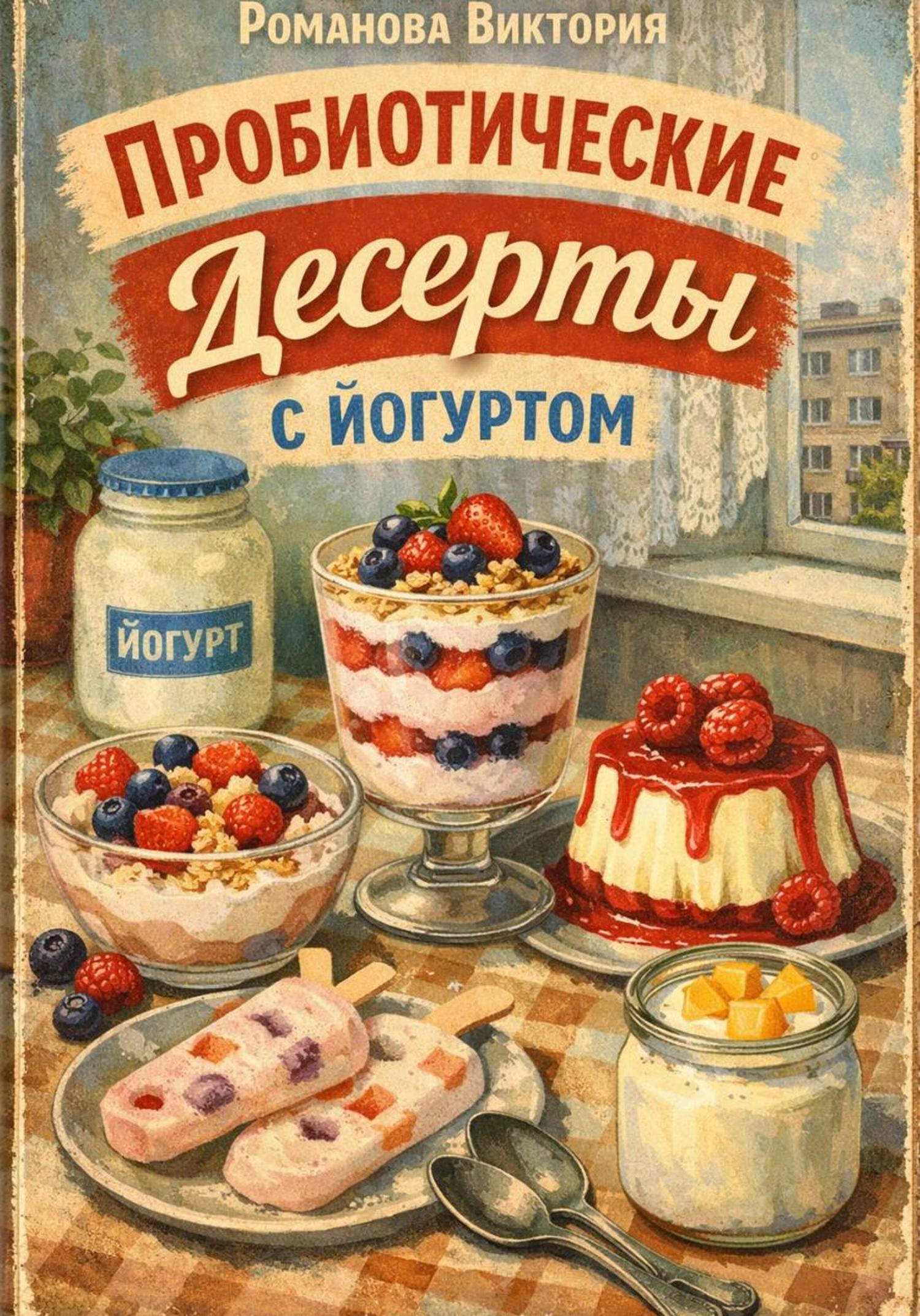 Обложка книги «Пробиотические десерты с йогуртом»
