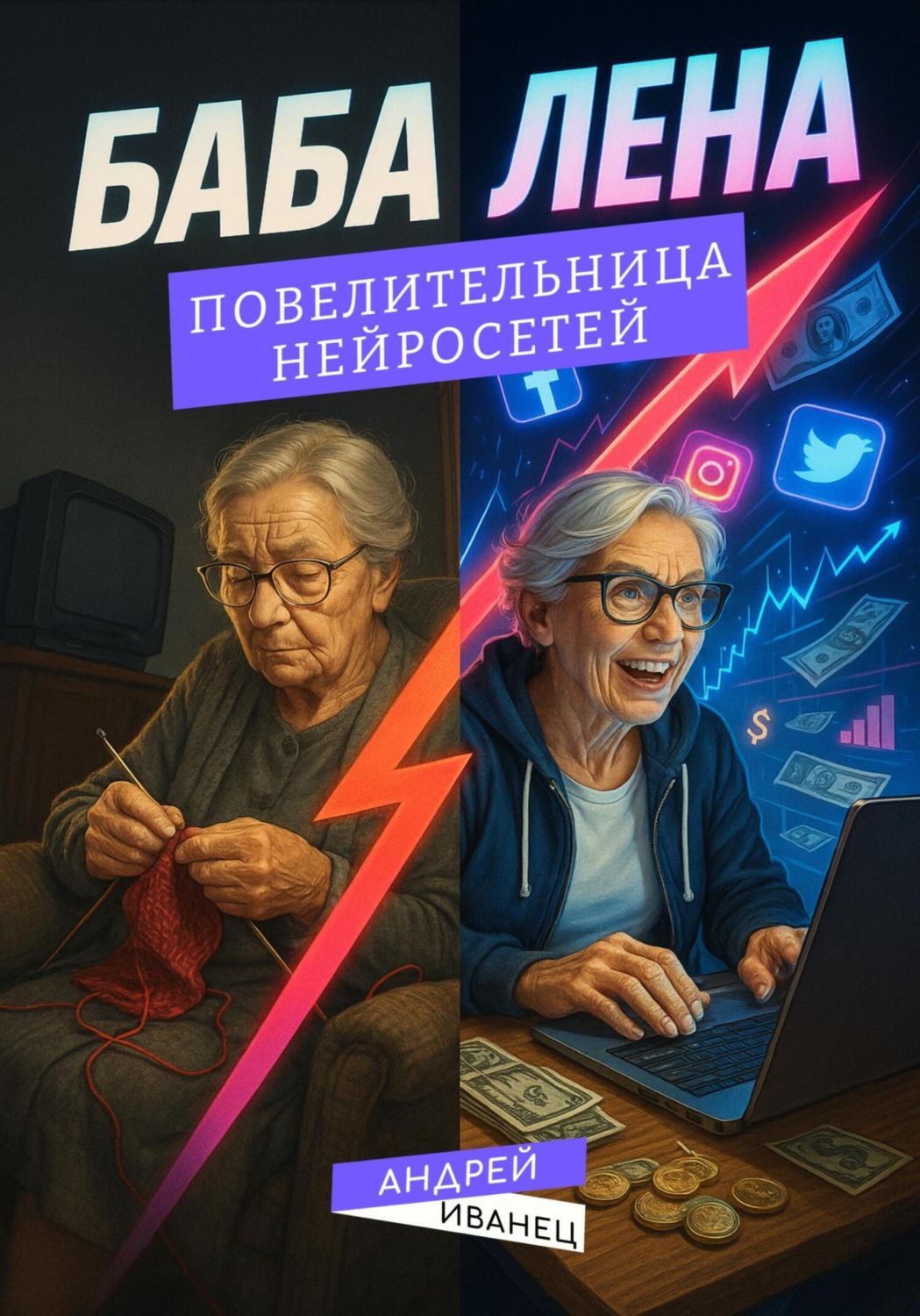 Обложка книги «Баба Лена – повелительница нейросетей»