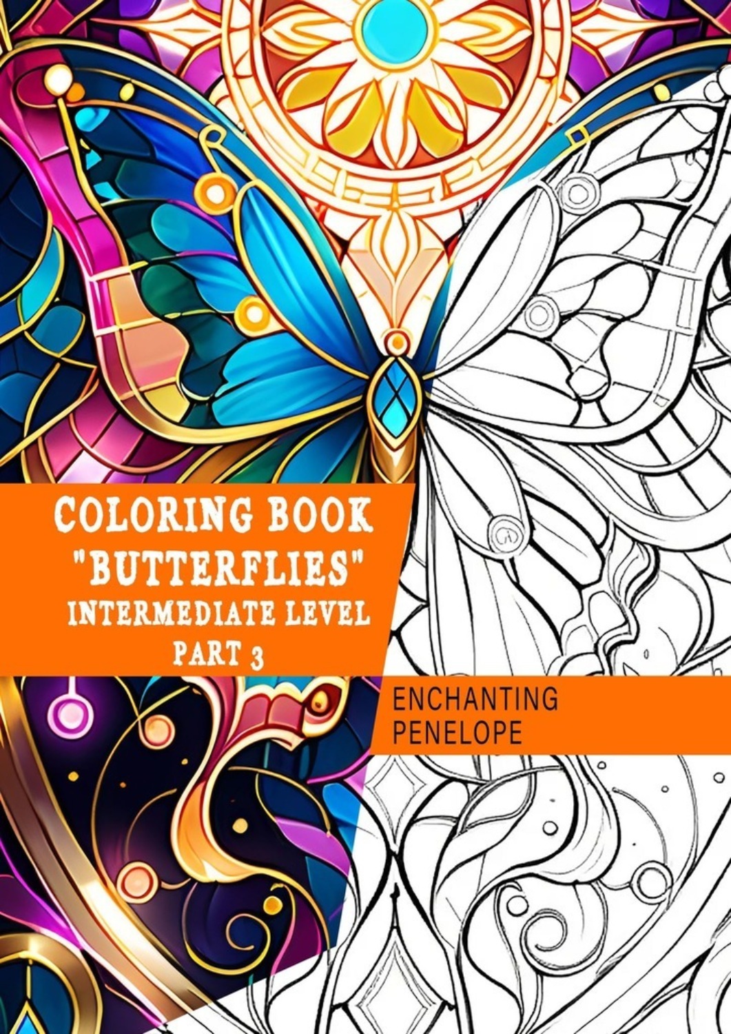 Обложка книги «Coloring book «BUTTERFLIES» Intermediate level Part 3»