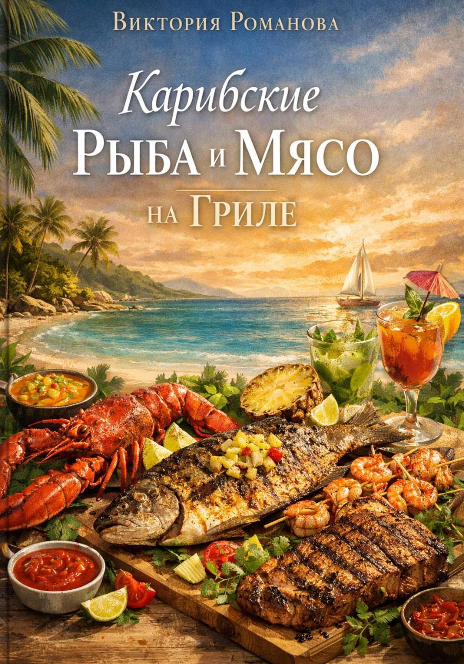 Обложка книги «Карибские рыба и мясо на гриле»