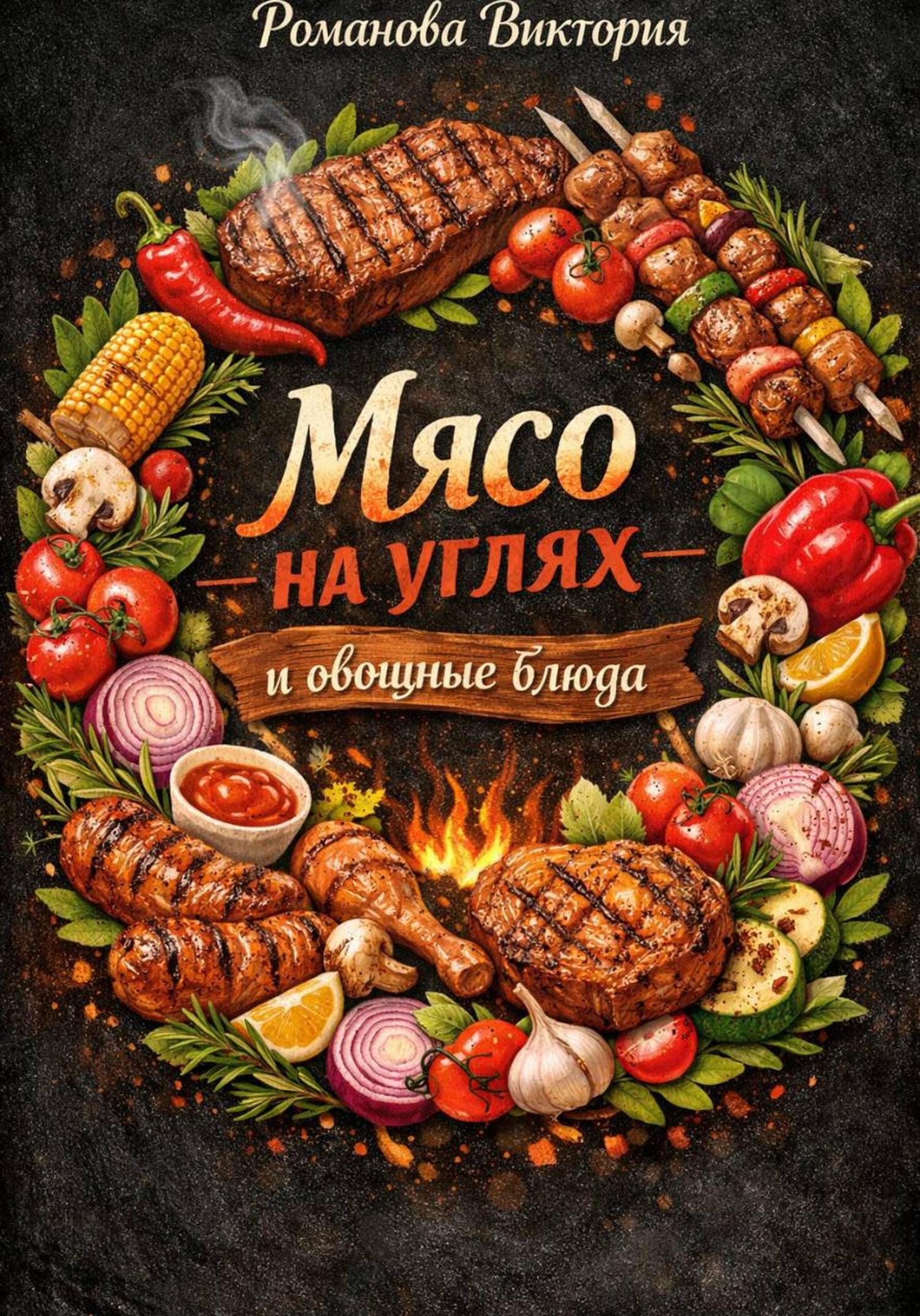 Обложка книги «Мясо на углях и овощные блюда»