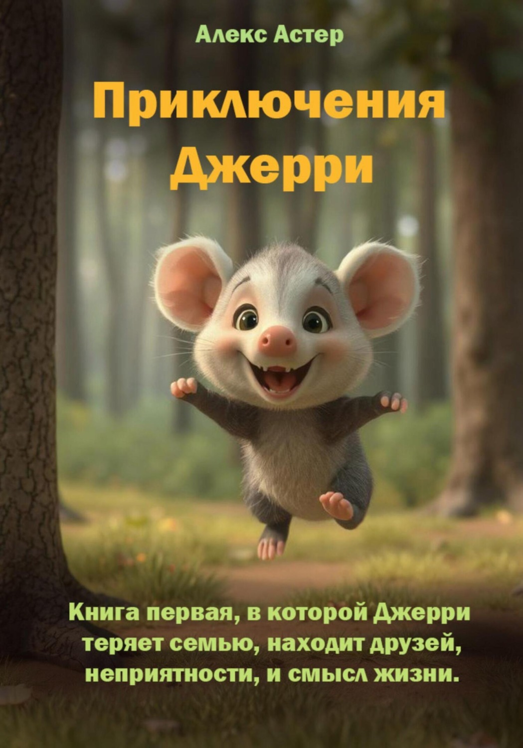 Обложка книги «Приключения Джерри. Книга первая, в которой Джерри теряет семью, находит друзей, неприятности и смысл жизни.»