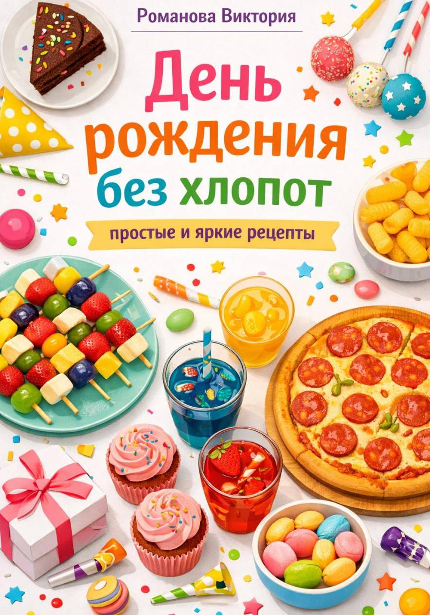 Обложка книги «День рождения без хлопот: простые и яркие рецепты»