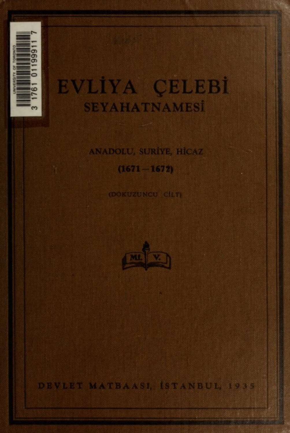 Обложка книги «Evliya Çelebi seyahatnamesi»