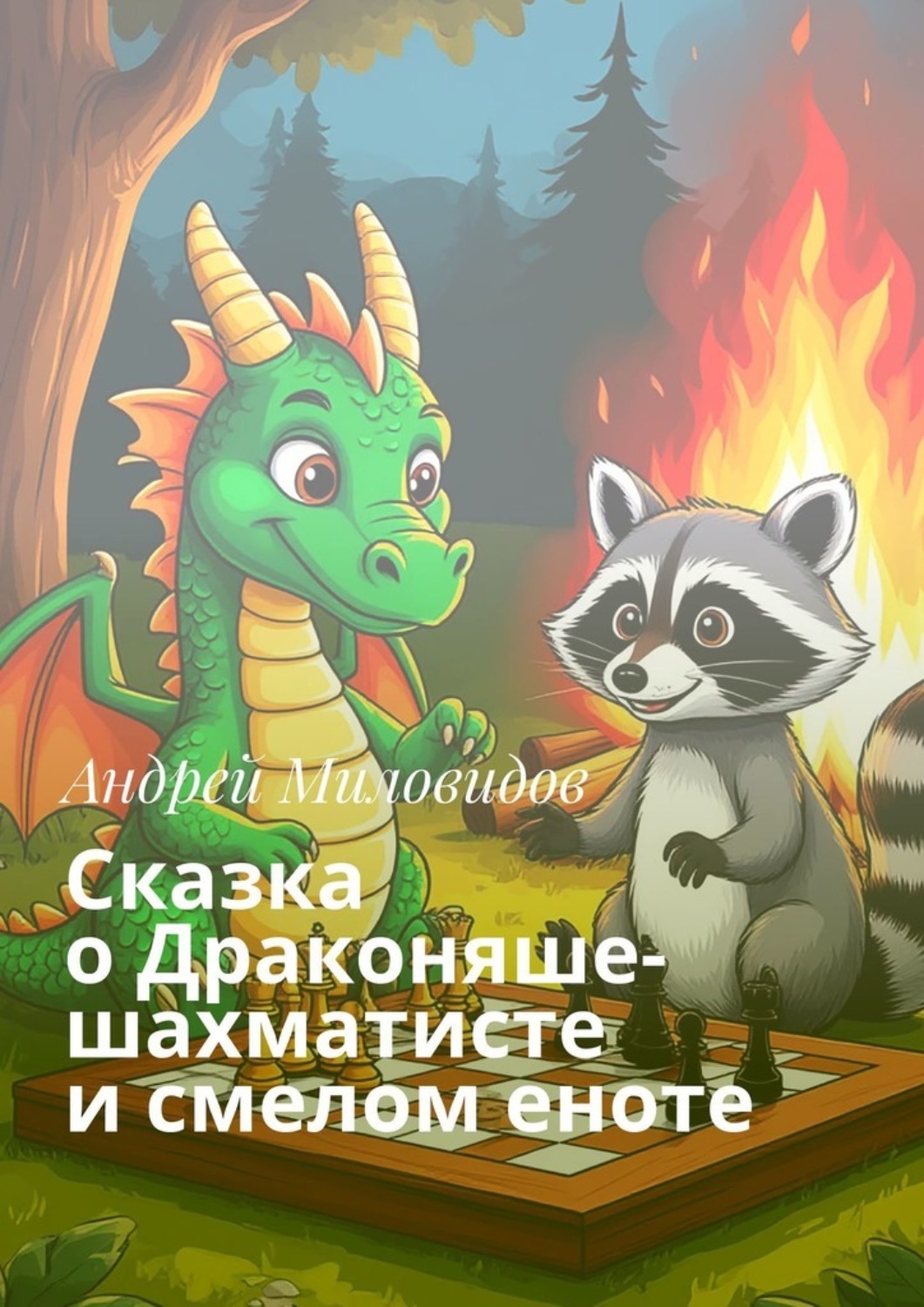Обложка книги «Сказка о Драконяше-шахматисте и смелом еноте»
