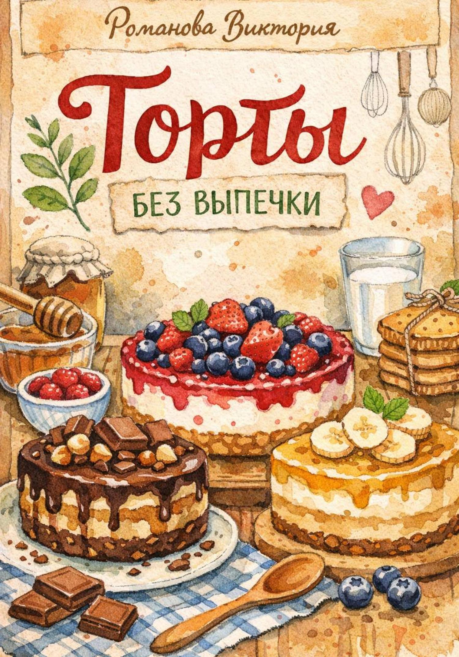 Обложка книги «Торты без выпечки»