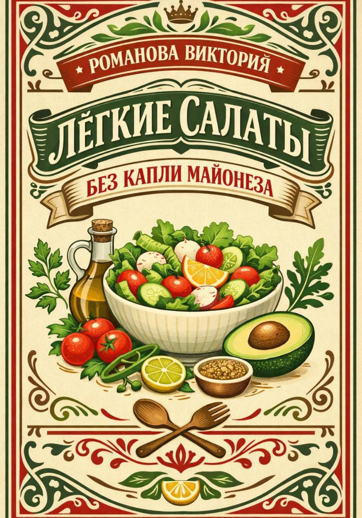 Обложка книги «Лёгкие салаты без капли майонеза»